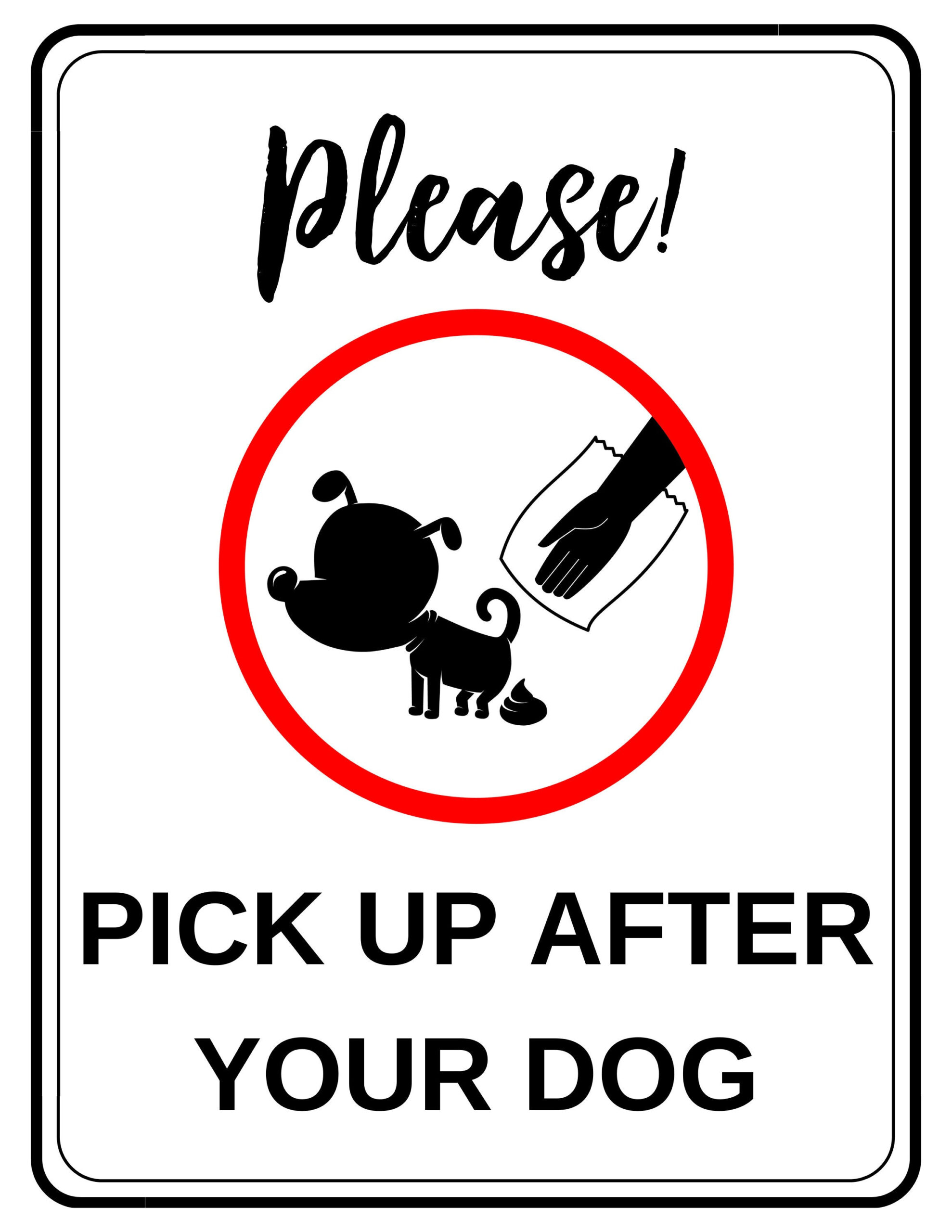 Pick Up After Your Dog Sign X 2 Printable Yard Sign Pick Up After intended for Free Printable Dog Poop Signs Uk