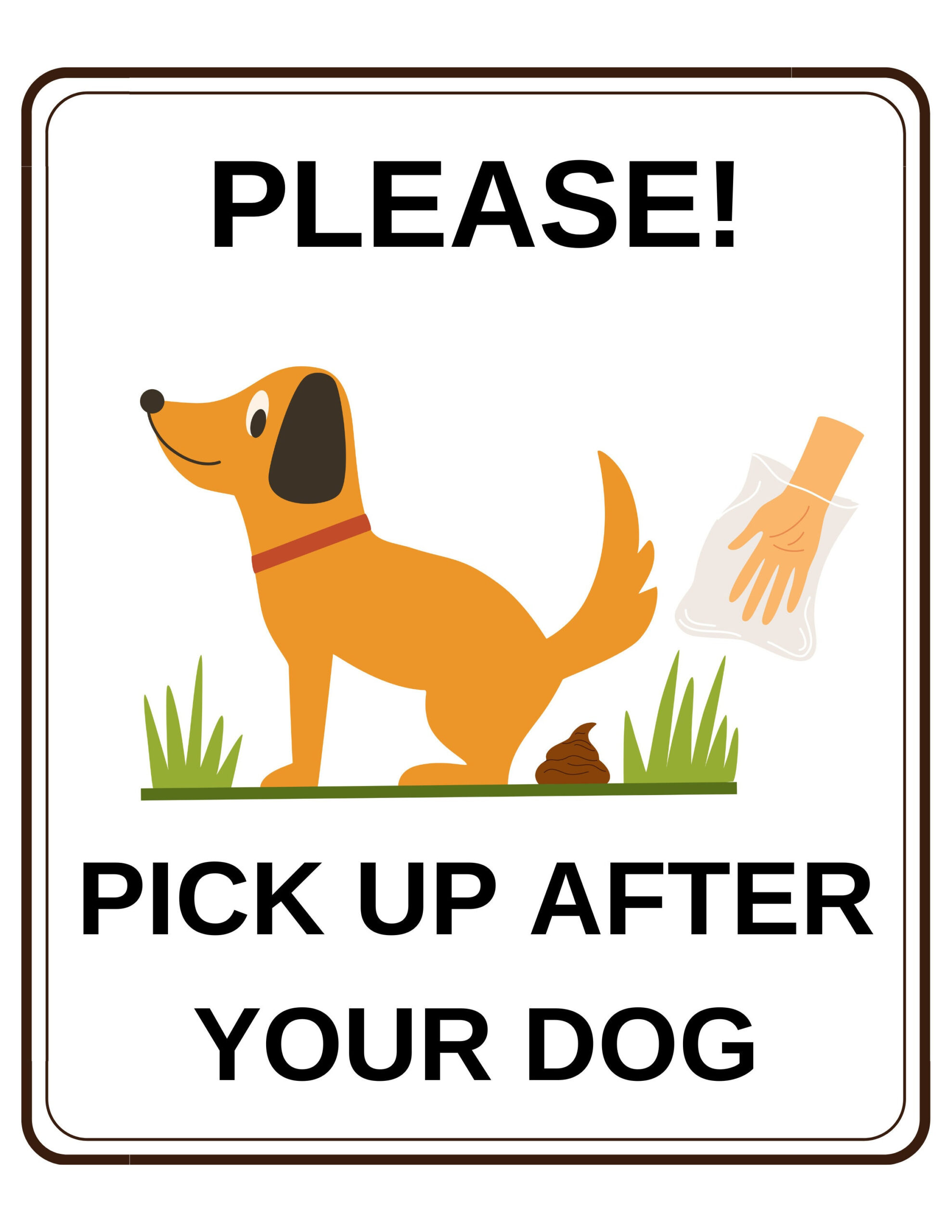 Pick Up After Your Dog Sign X 2 Printable Yard Sign Pick Up After throughout Free Printable Dog Poop Signs UK