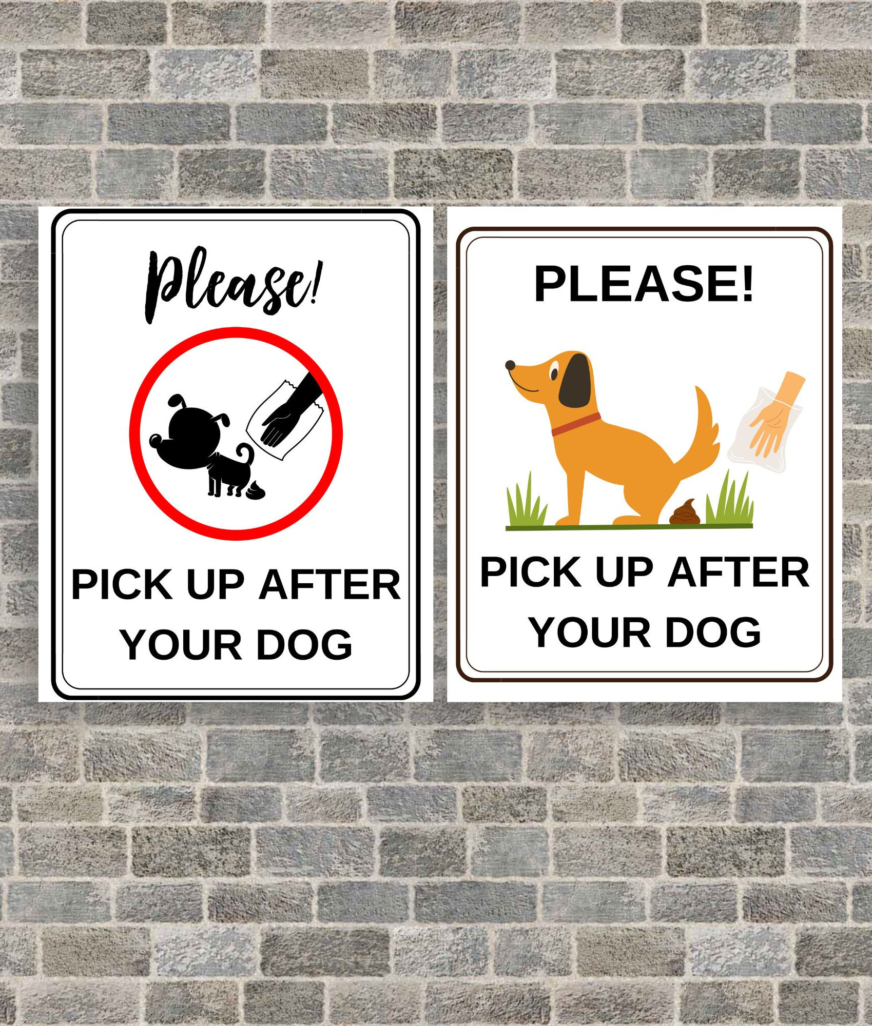 Pick Up After Your Dog Sign X 2 Printable Yard Sign Pick Up After throughout Free Printable Dog Poop Signs Uk