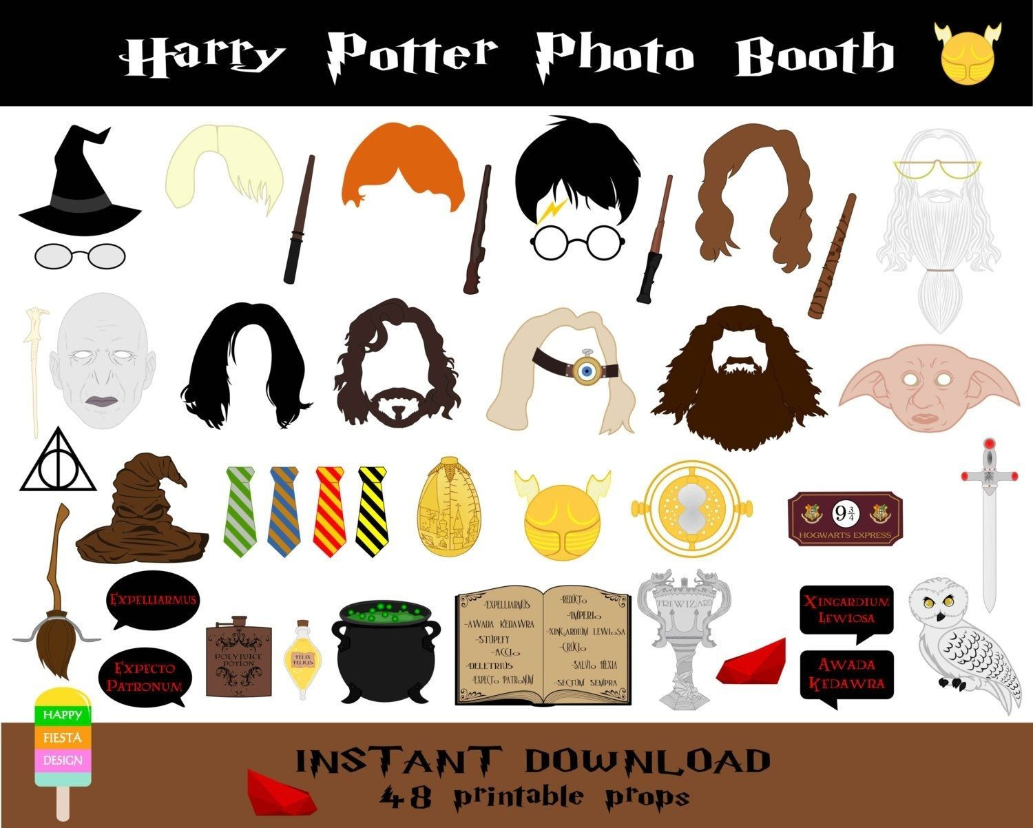 Pin Page for Harry Potter Photo Booth Props Free Printable