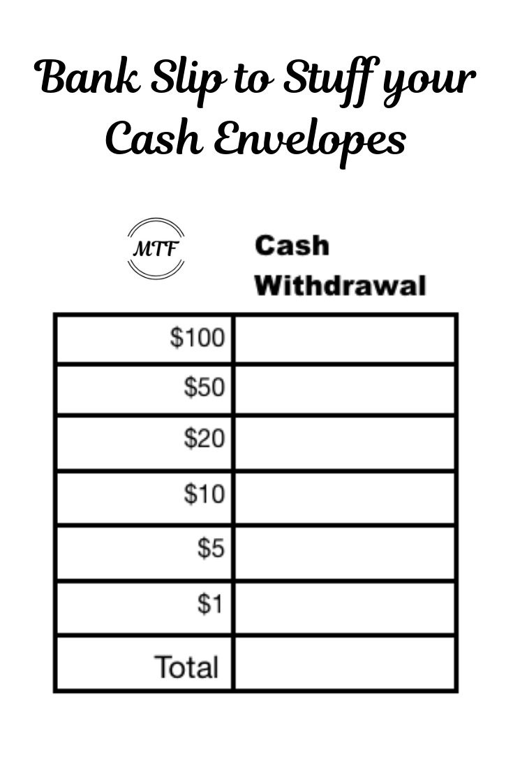 Pin Page in Teller Slip Printable Free