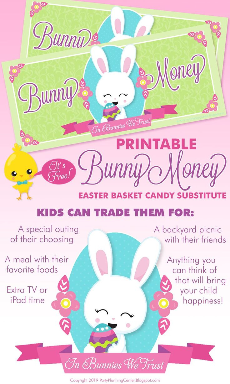 Pin Page inside Free Printable Easter Bunny Money