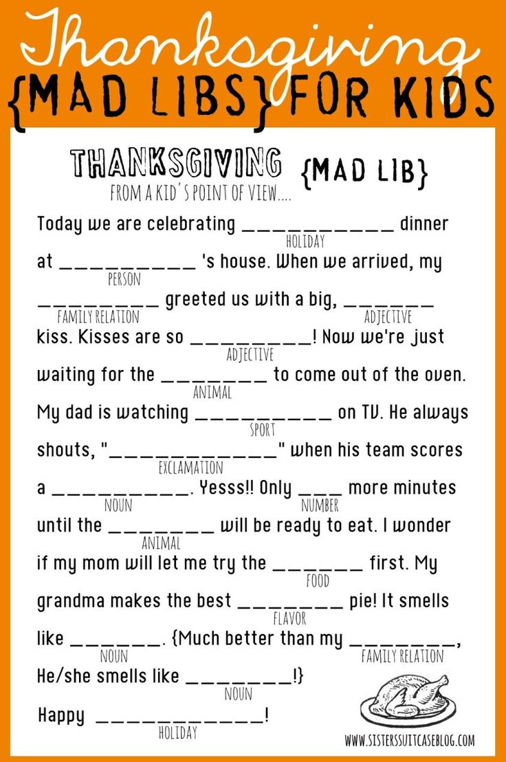 Pin Page intended for Free Printable Mad Libs For Thanksgiving