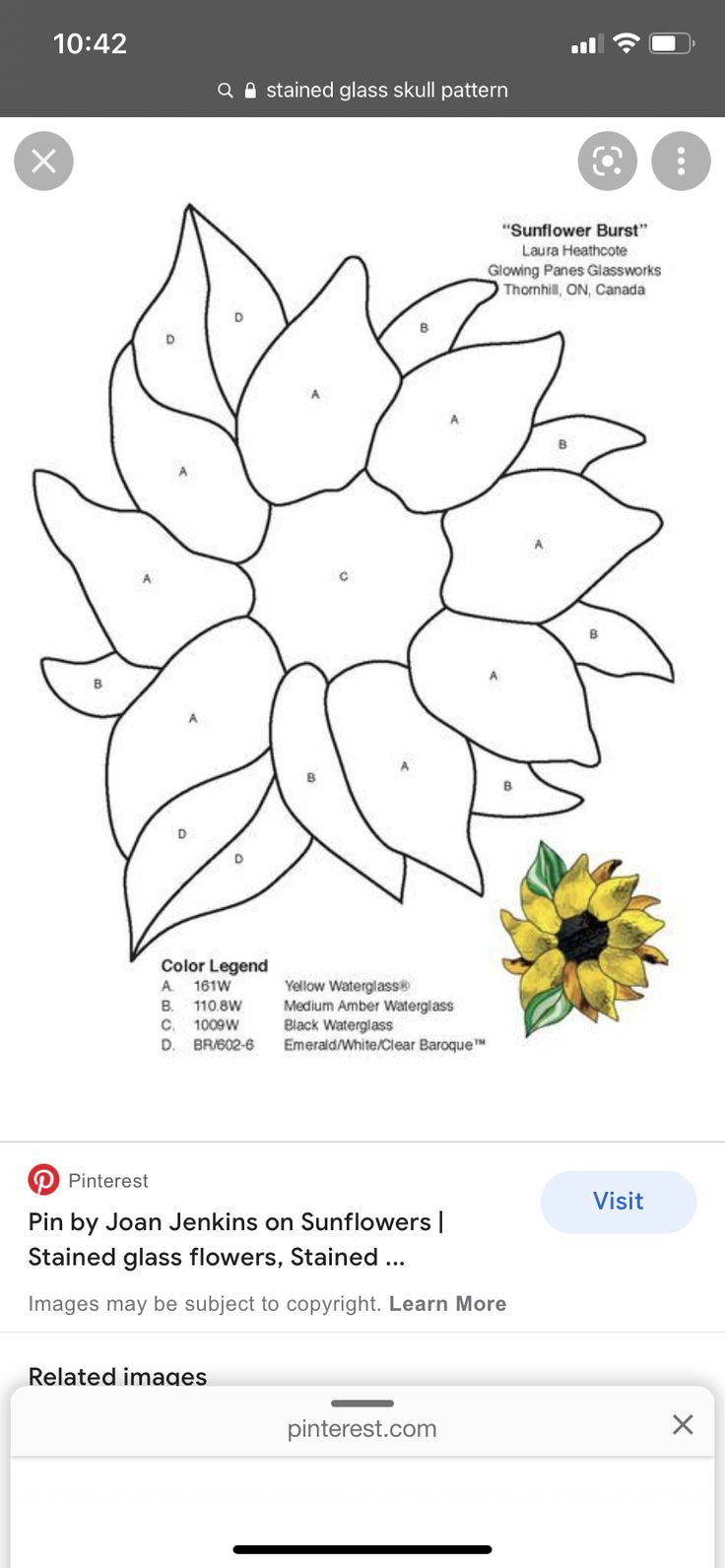 Pin Page regarding Free Printable Stained Glass Patterns Sunflower