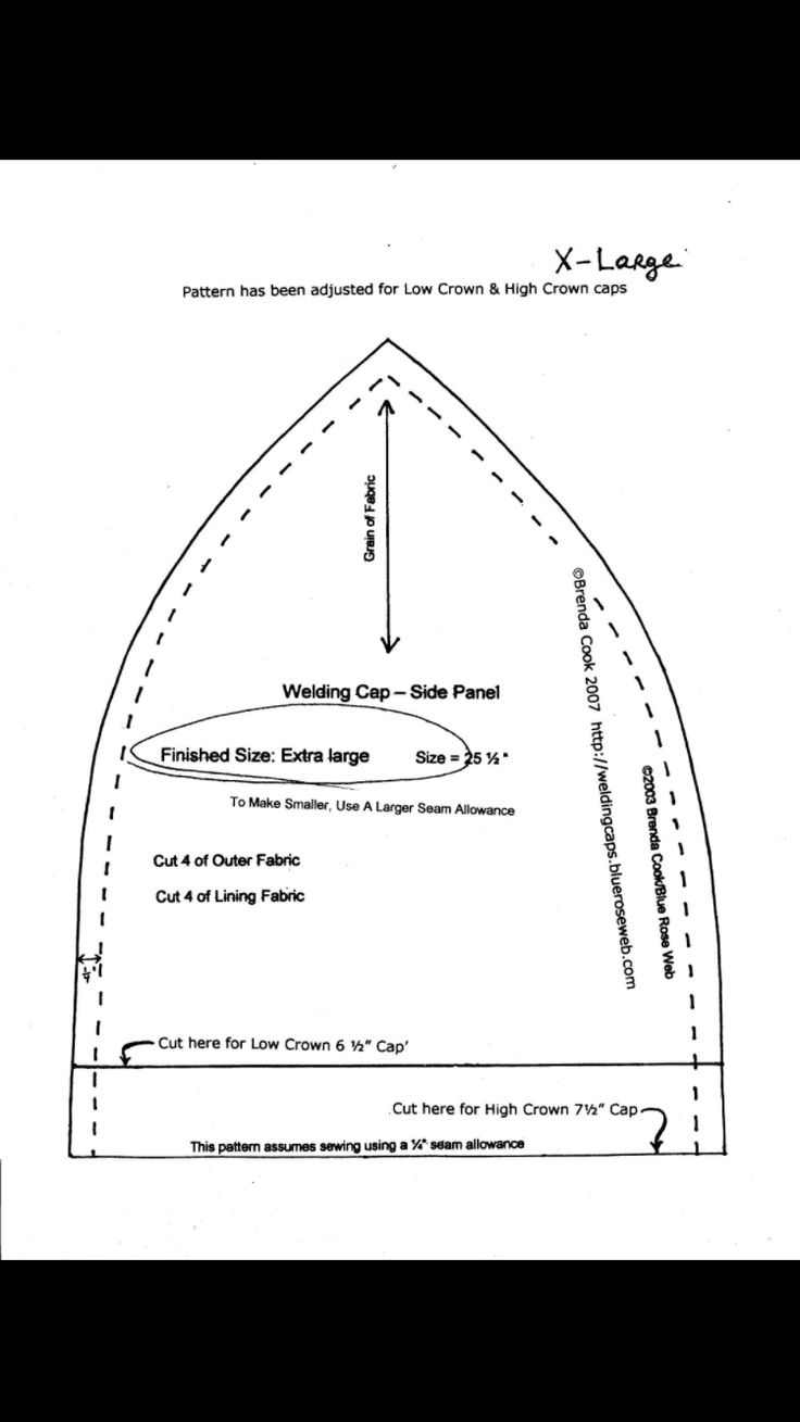 Pin Page regarding Free Printable Welders Cap Pattern