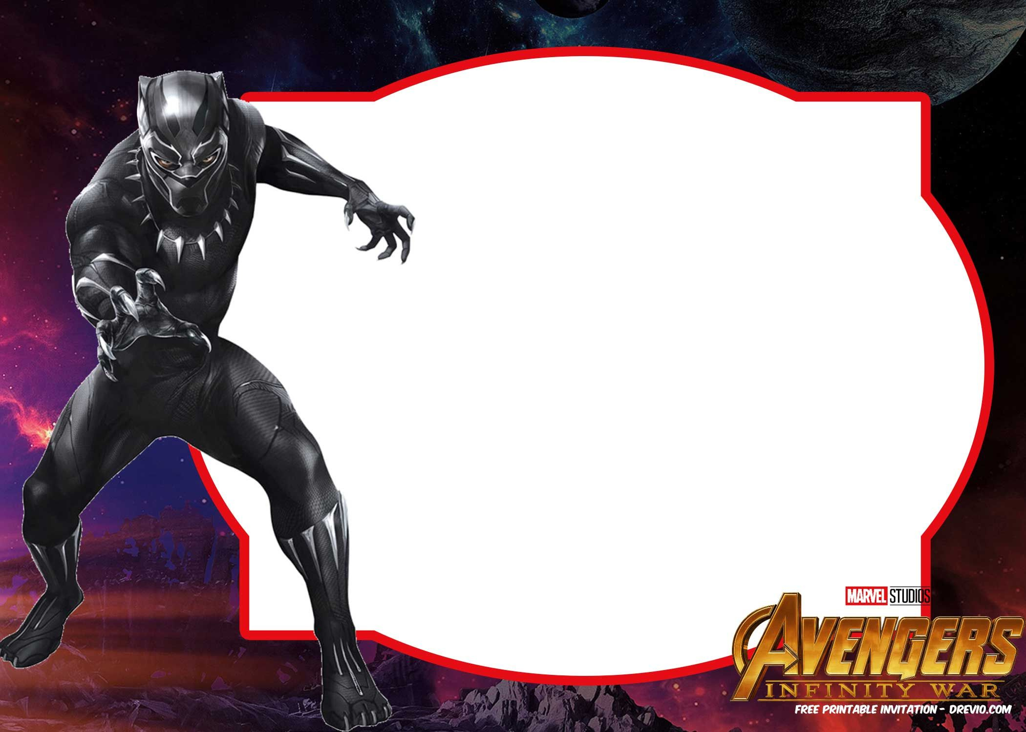 Pin Page throughout Free Printable Black Panther Invitations