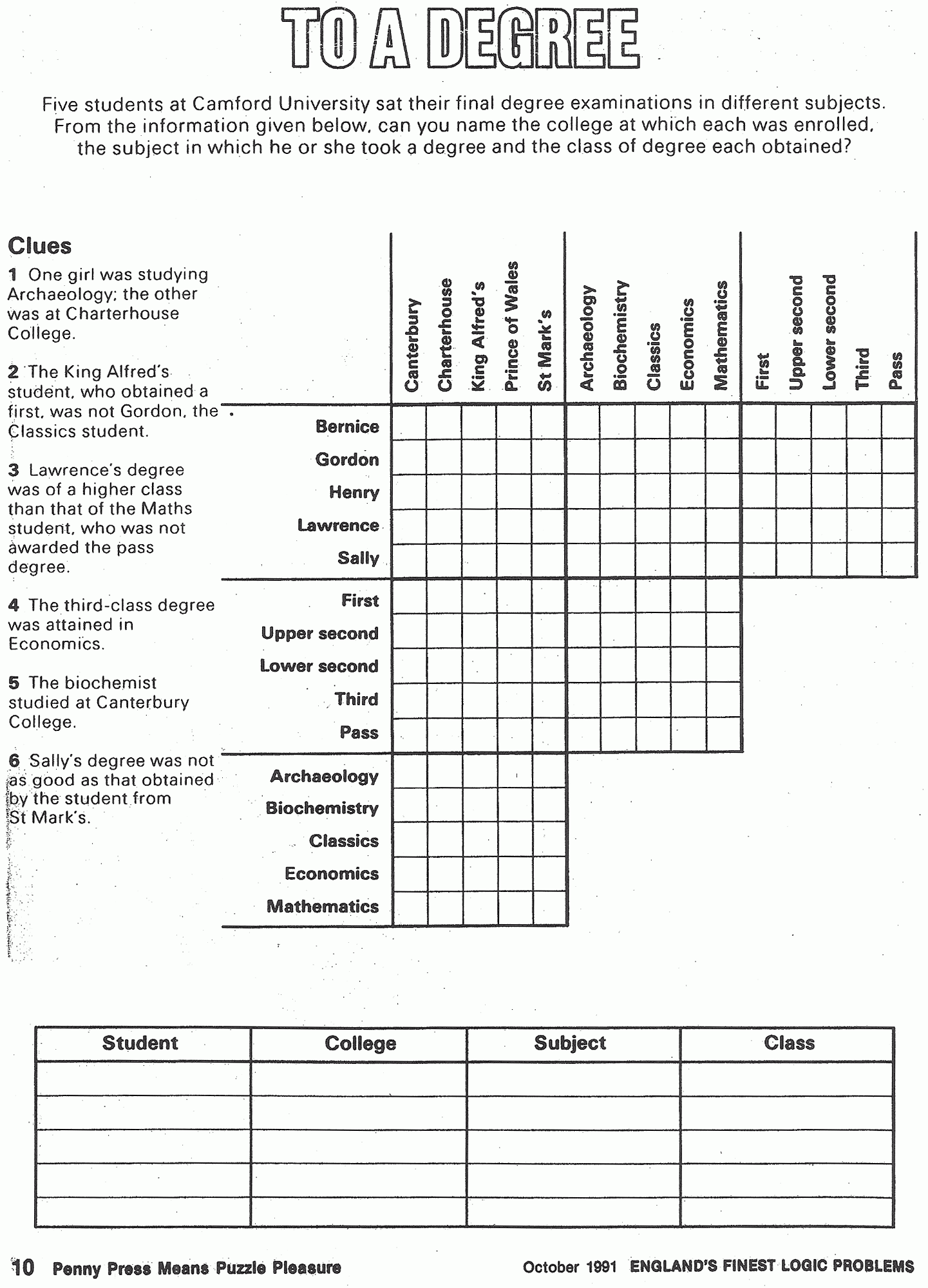 Pin Page throughout Free Printable Logic Puzzles With Grids