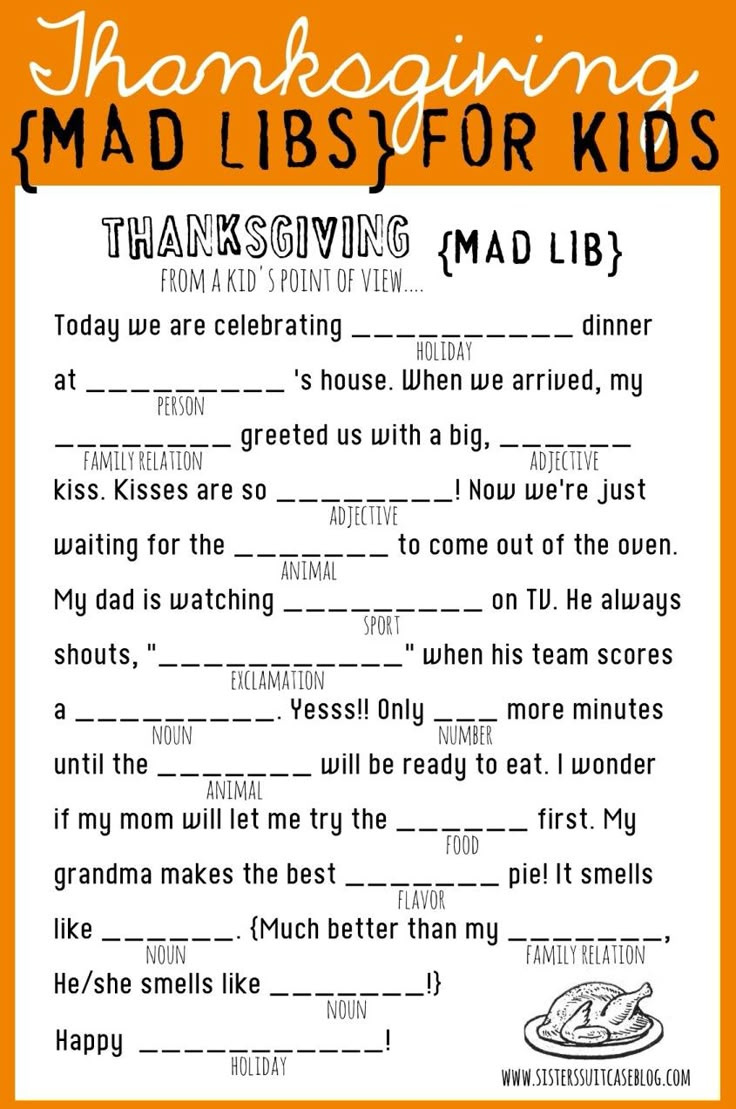 Pin Page throughout Free Printable Thanksgiving Mad Libs