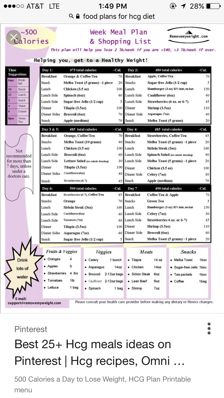 Pin Page throughout Hcg Diet Plan Menu Printable For Free