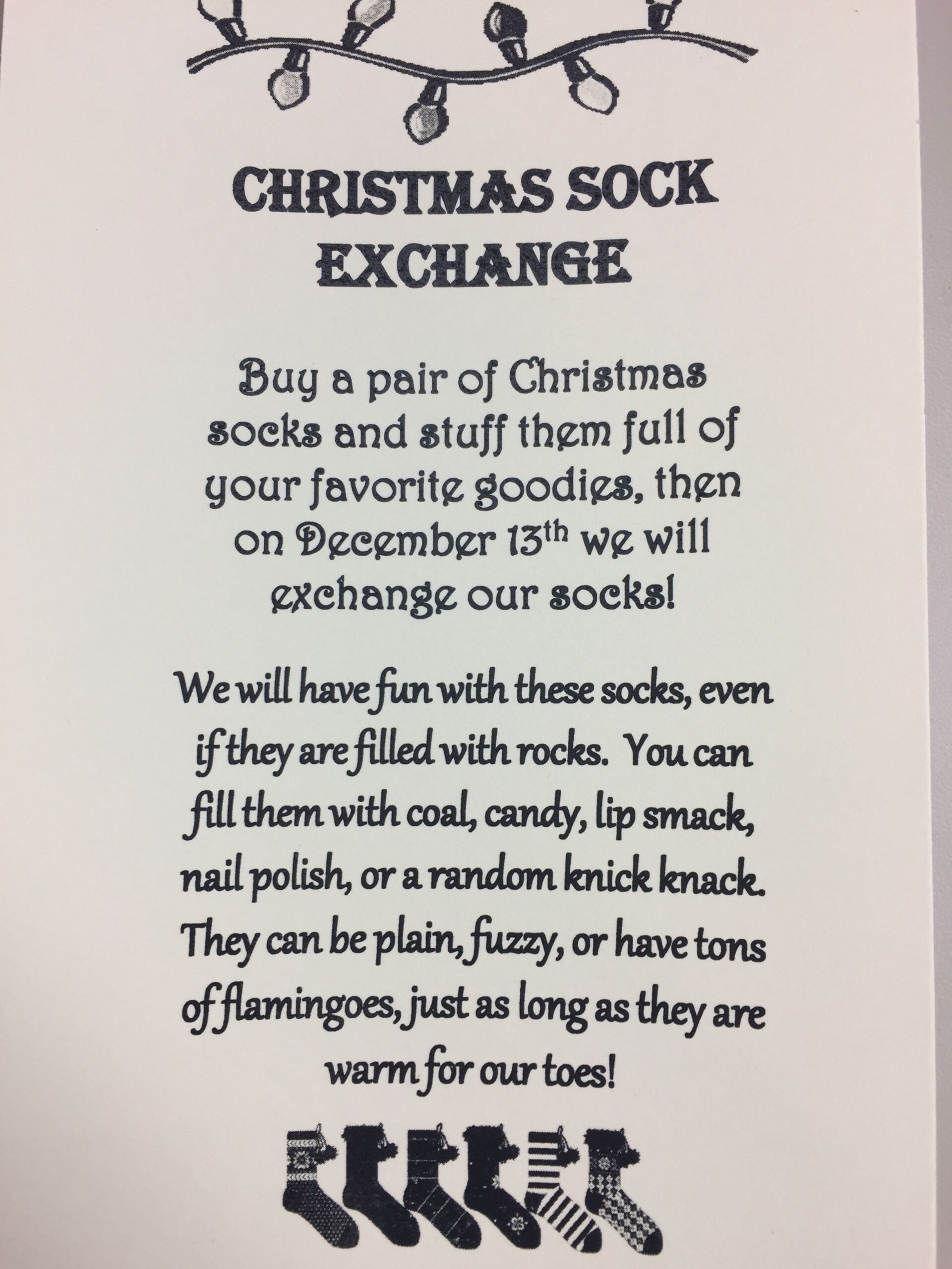 Pin Page with regard to Free Printable Christmas Sock Exchange Invitation