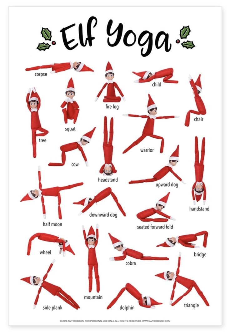 Pin Page within Elf On The Shelf Yoga Printable Free