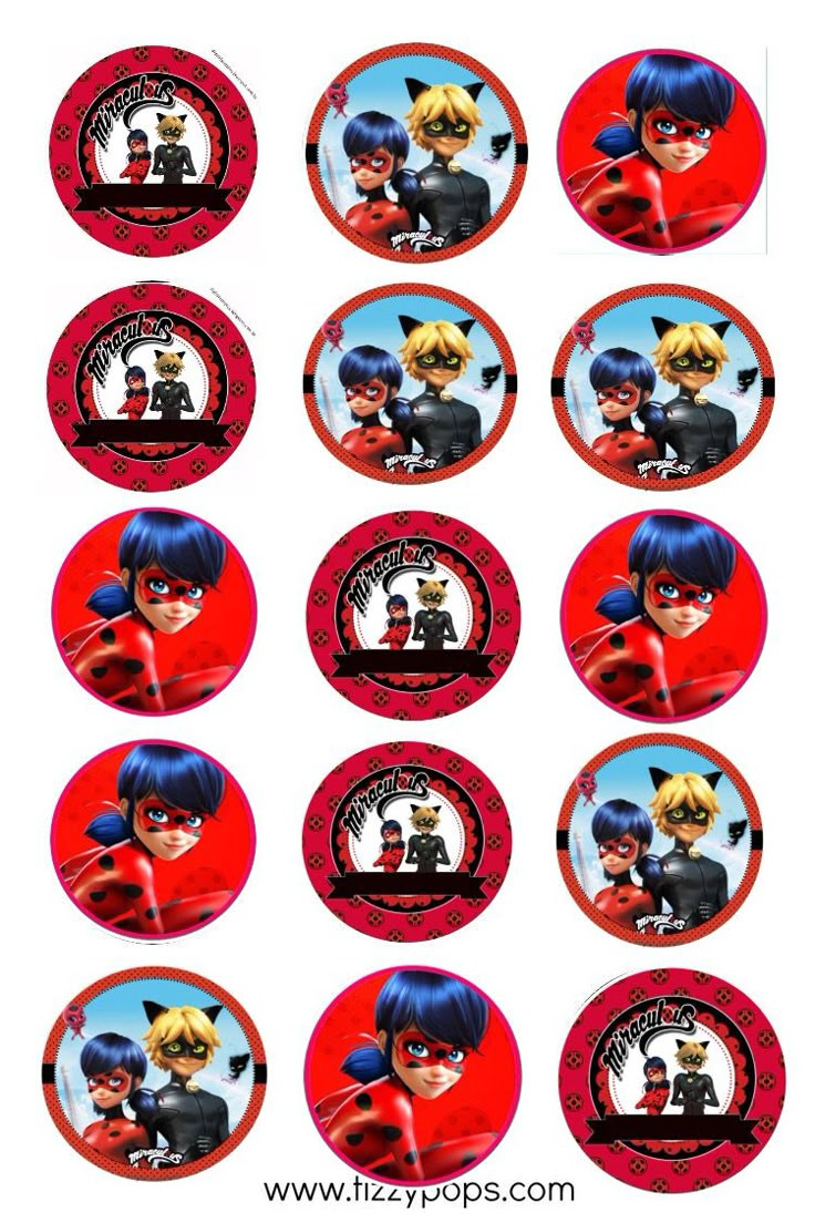 Pin Page within Free Printable Miraculous Ladybug Cupcake Toppers Printable