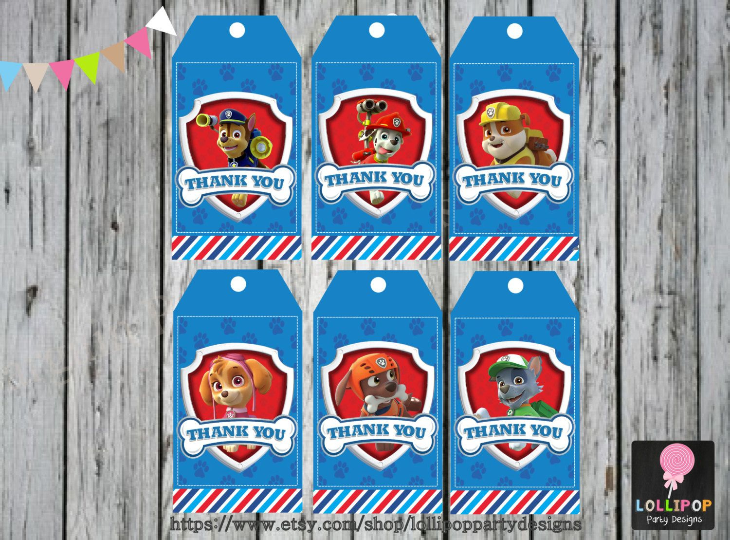 Pin Page within Free Printable Paw Patrol Thank You Tags