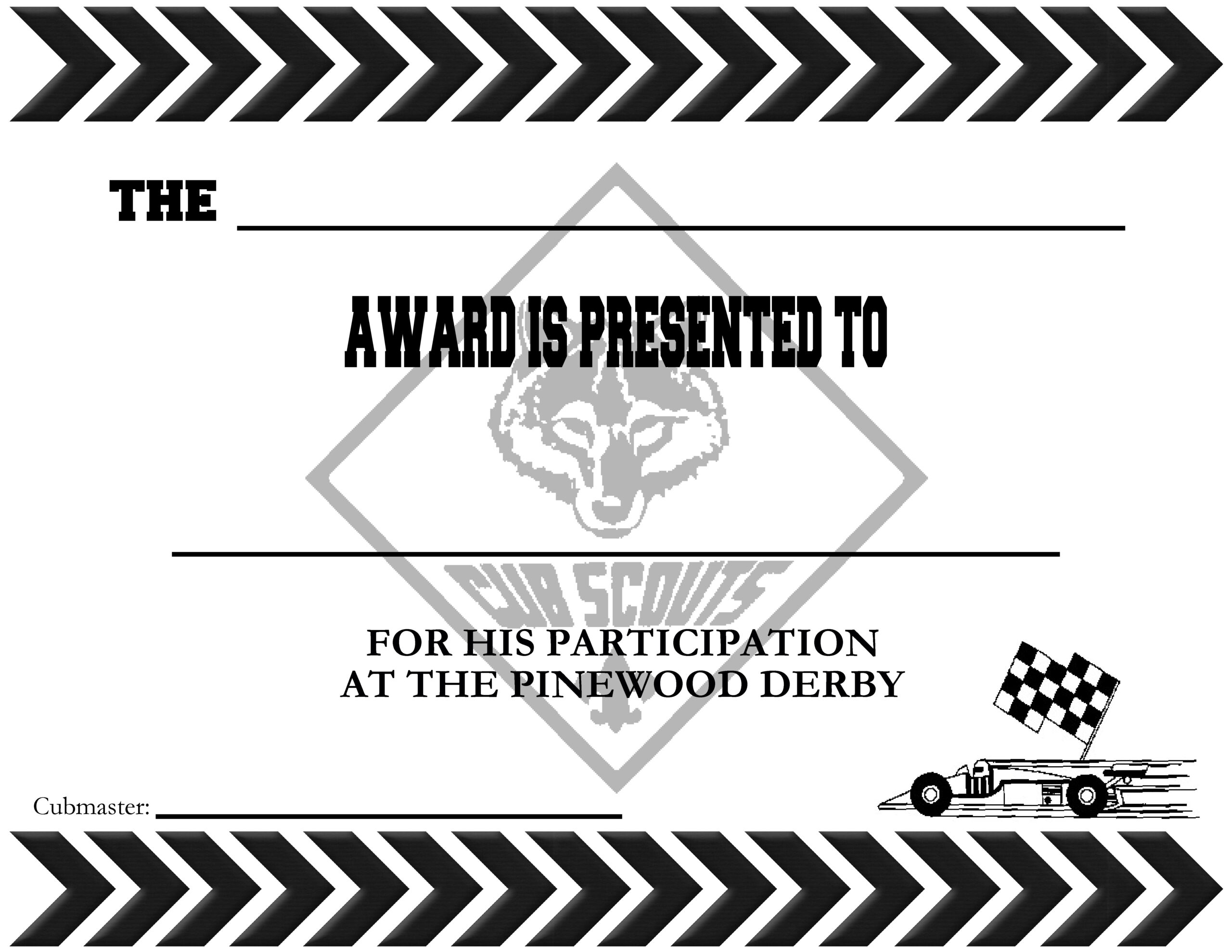 Pinewood Derby Certificates – The Idea Door regarding Pinewood Derby Certificates Free Printable