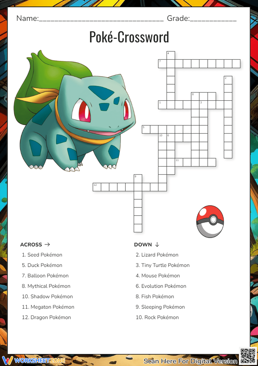 Pokemon Crossword Puzzle Worksheets 2025 with regard to Pokemon Crossword Puzzle Printable