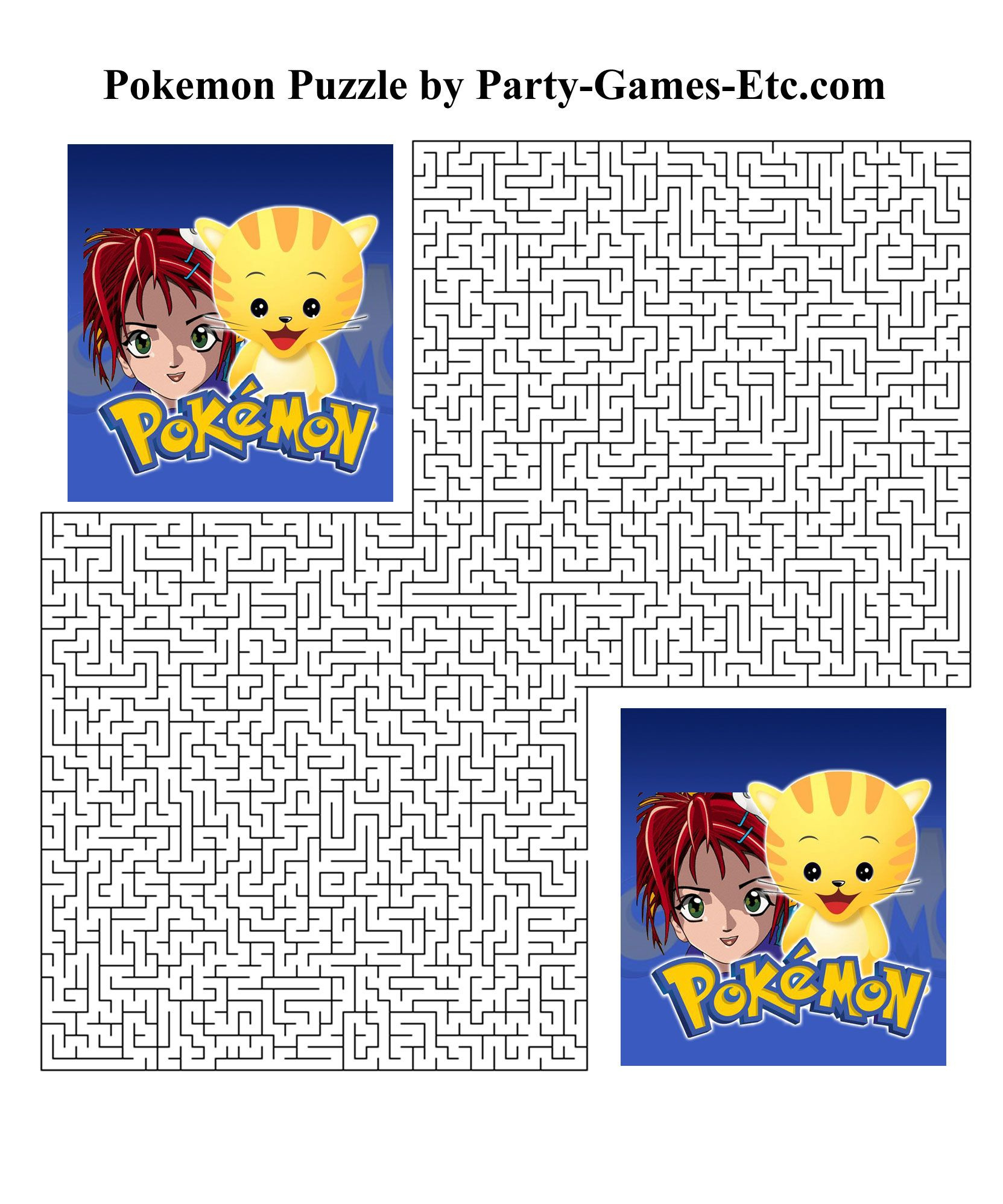 Pokemon Puzzle With Pikachu Images throughout Free Printable Pokemon Party Games