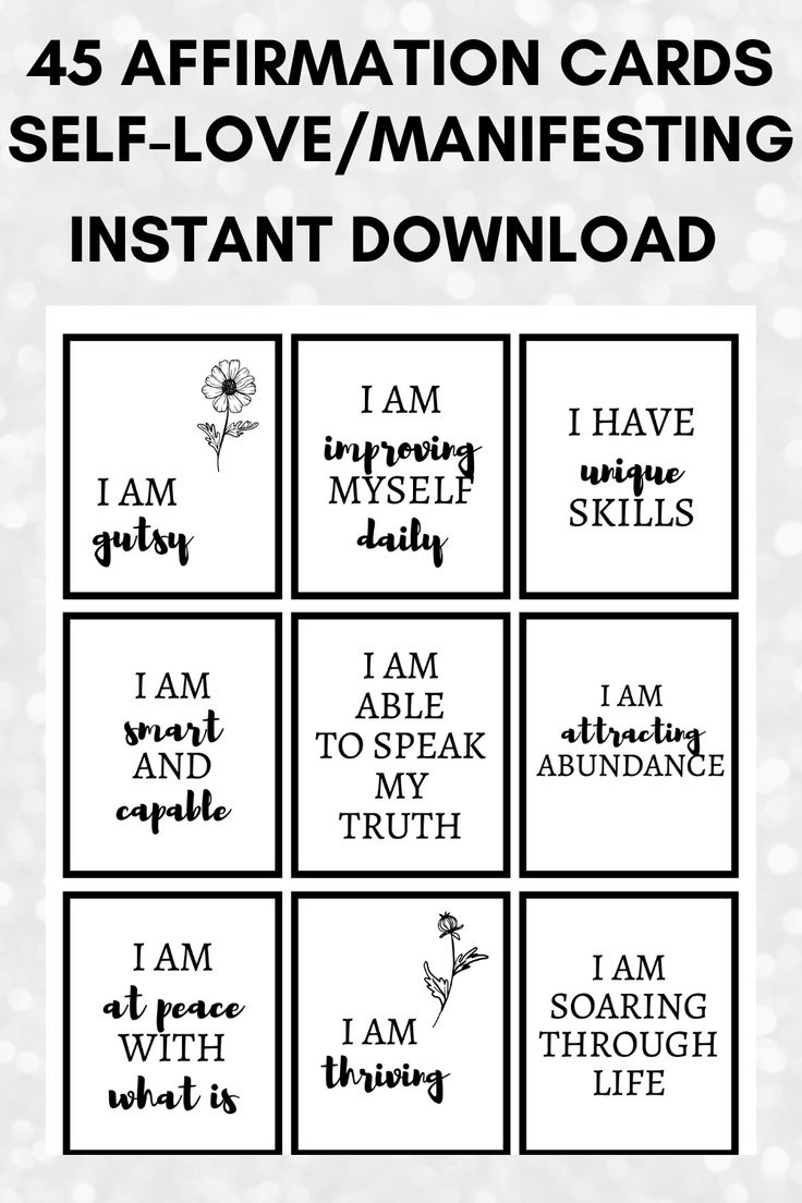 Positive Affirmation Cards Printable, Daily Affirmation Cards with regard to Free Printable Affirmations