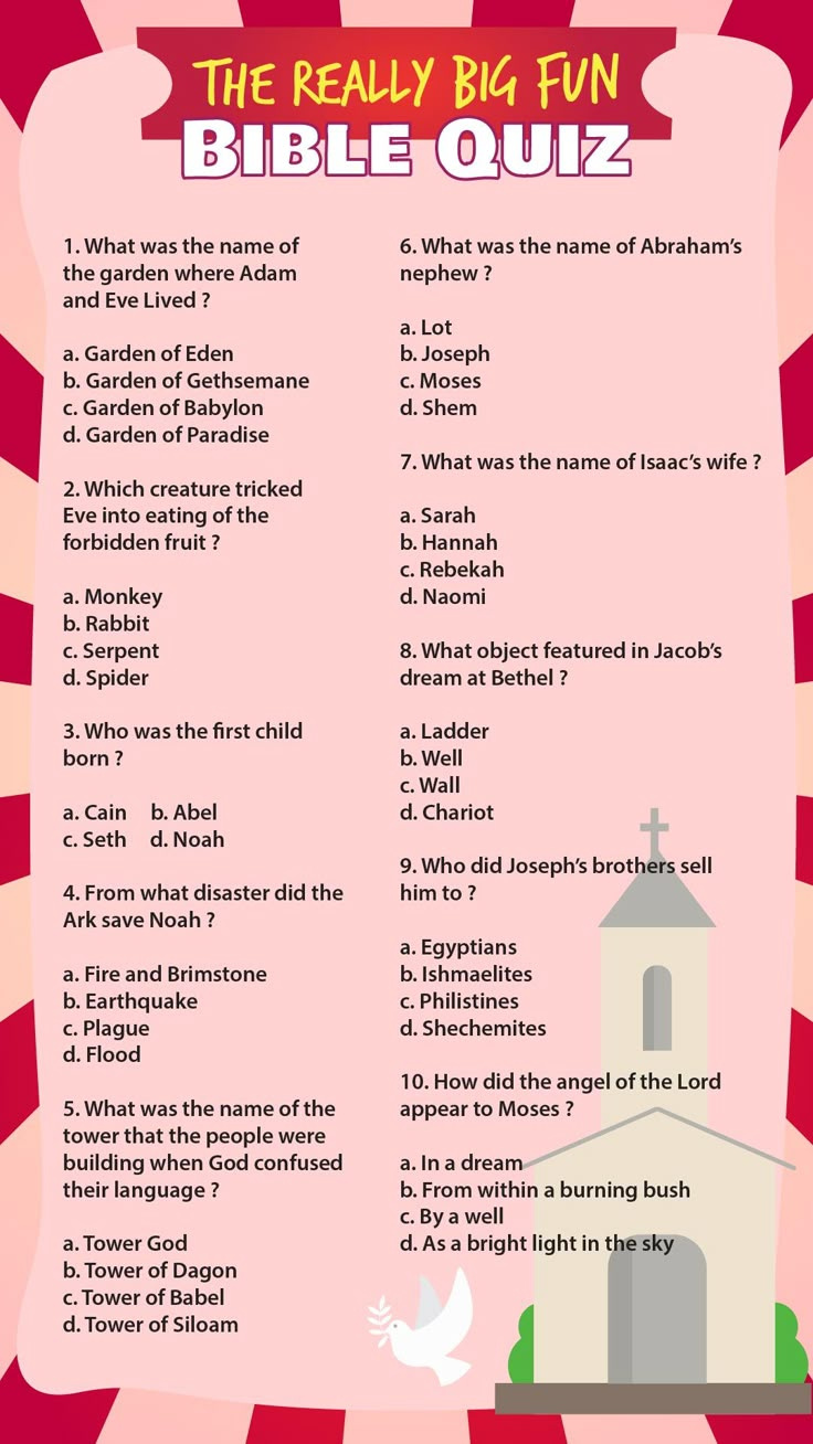 Printable Bible Trivia Questions | Bibel Fakten, Kinderkirche, Bibel within Free Printable Bible Trivia