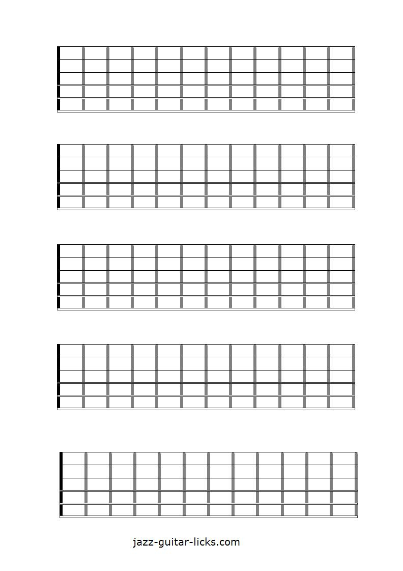 Printable Blank Guitar Neck Diagrams - Chord &amp; Scale Charts within Free Printable Guitar Fretboard Diagram