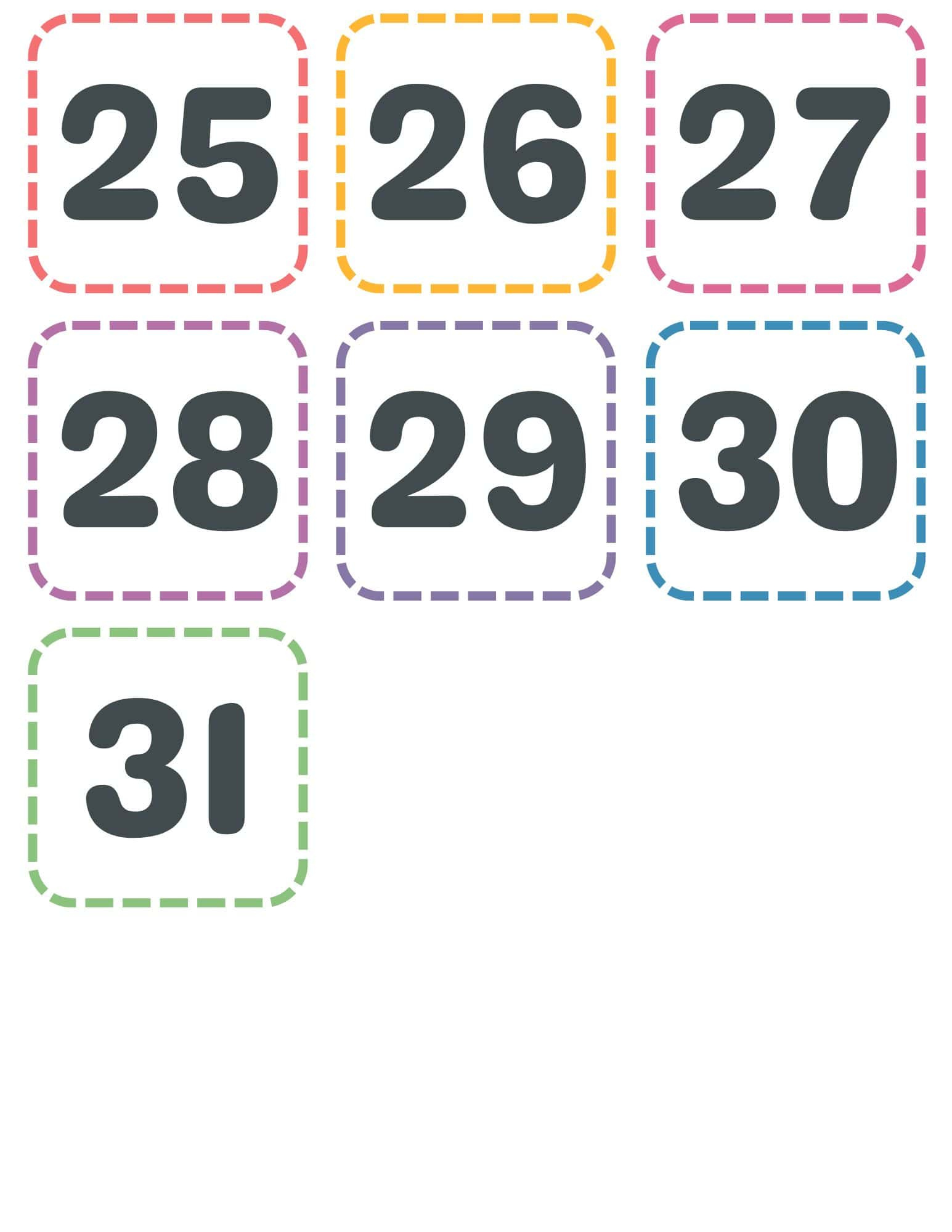 Printable Calendar Numbers 1-31 [Free Download] - Printables For Life within Free Printable Calendar Numbers 1-31