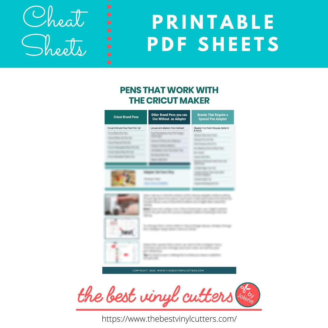 Printable Cheat Sheets Pens That Work With Cricut Maker with Free Printable Cricut Font Cheat Sheet