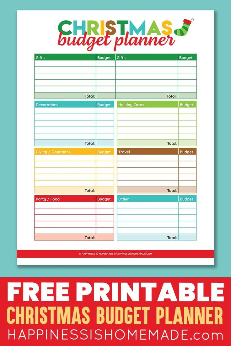 Printable Christmas Budget Planner with regard to Free Printable Christmas Budget Planner