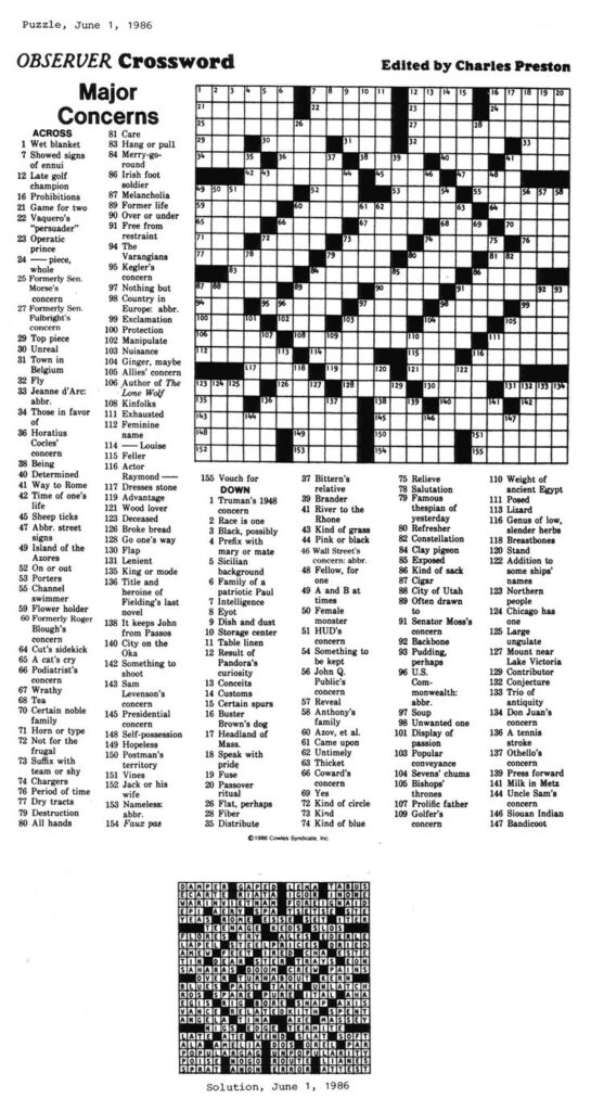 Sheffer Crossword Puzzle Printable FREE Printable
