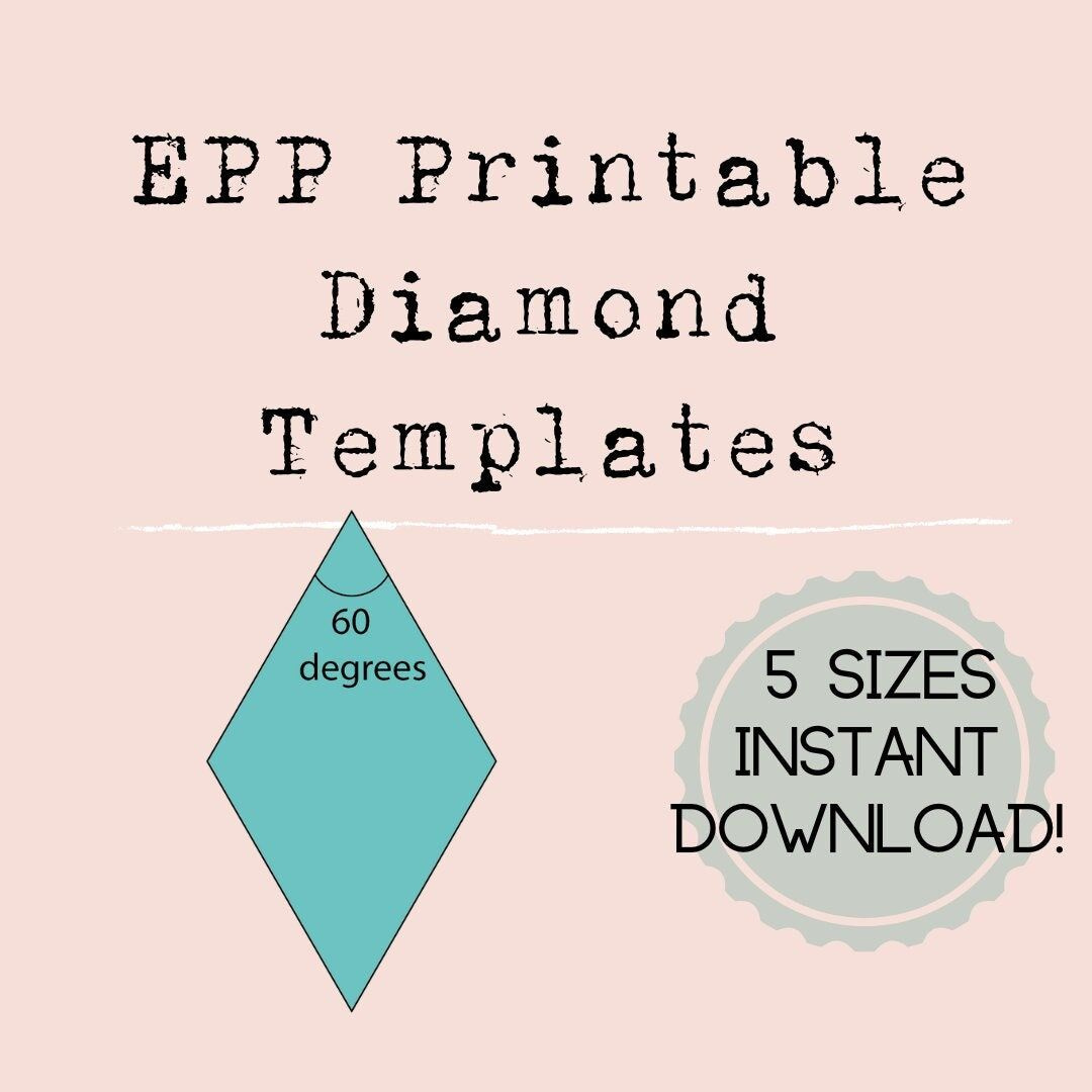 Printable Diamond Templates In 5 Sizes - 60 Degree 6 Point Star in Free Printable 60 Degree Diamond Template