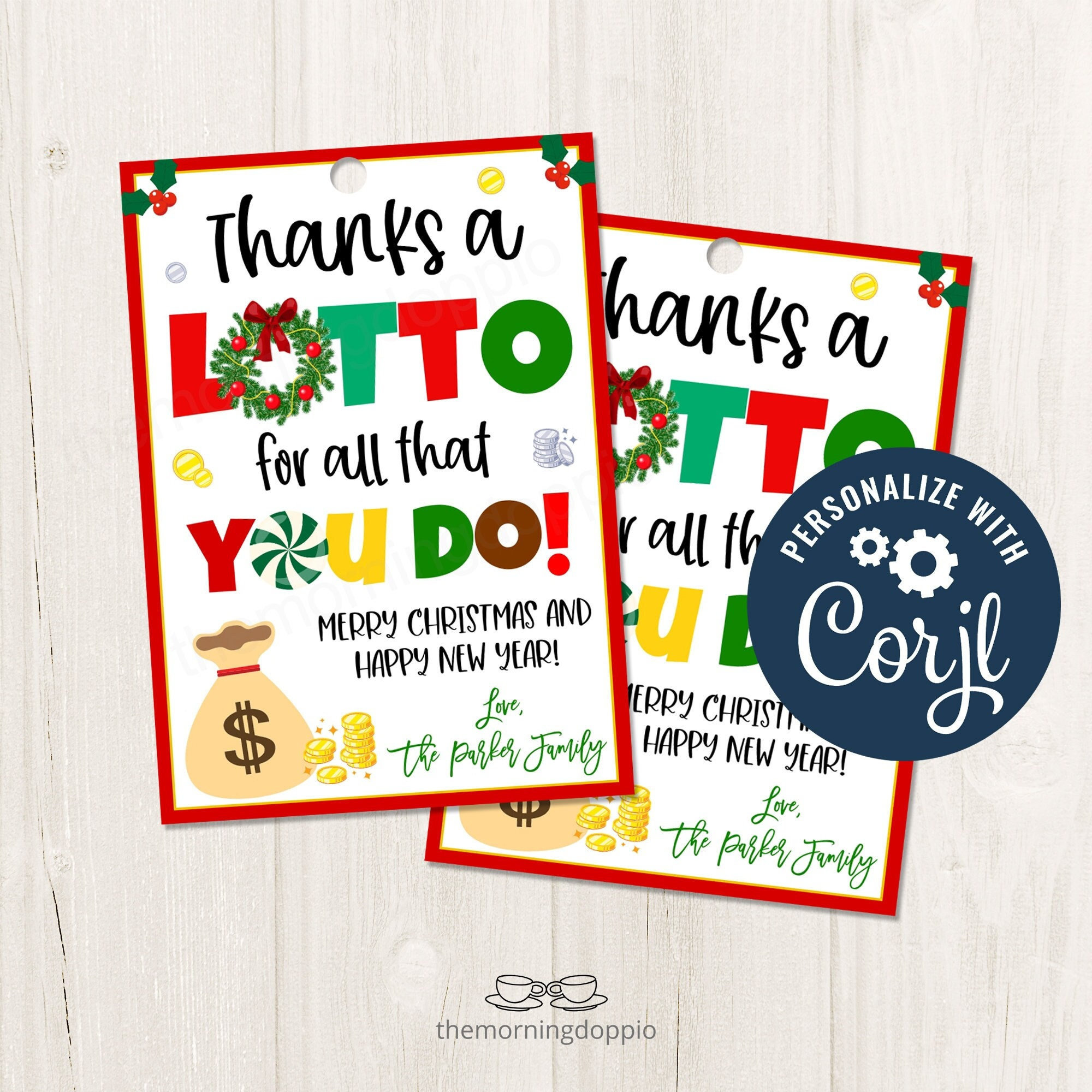 Printable/Editable Thanks A Lotto For All You Do Lottery inside Thanks A Lotto For All You Do Free Printable