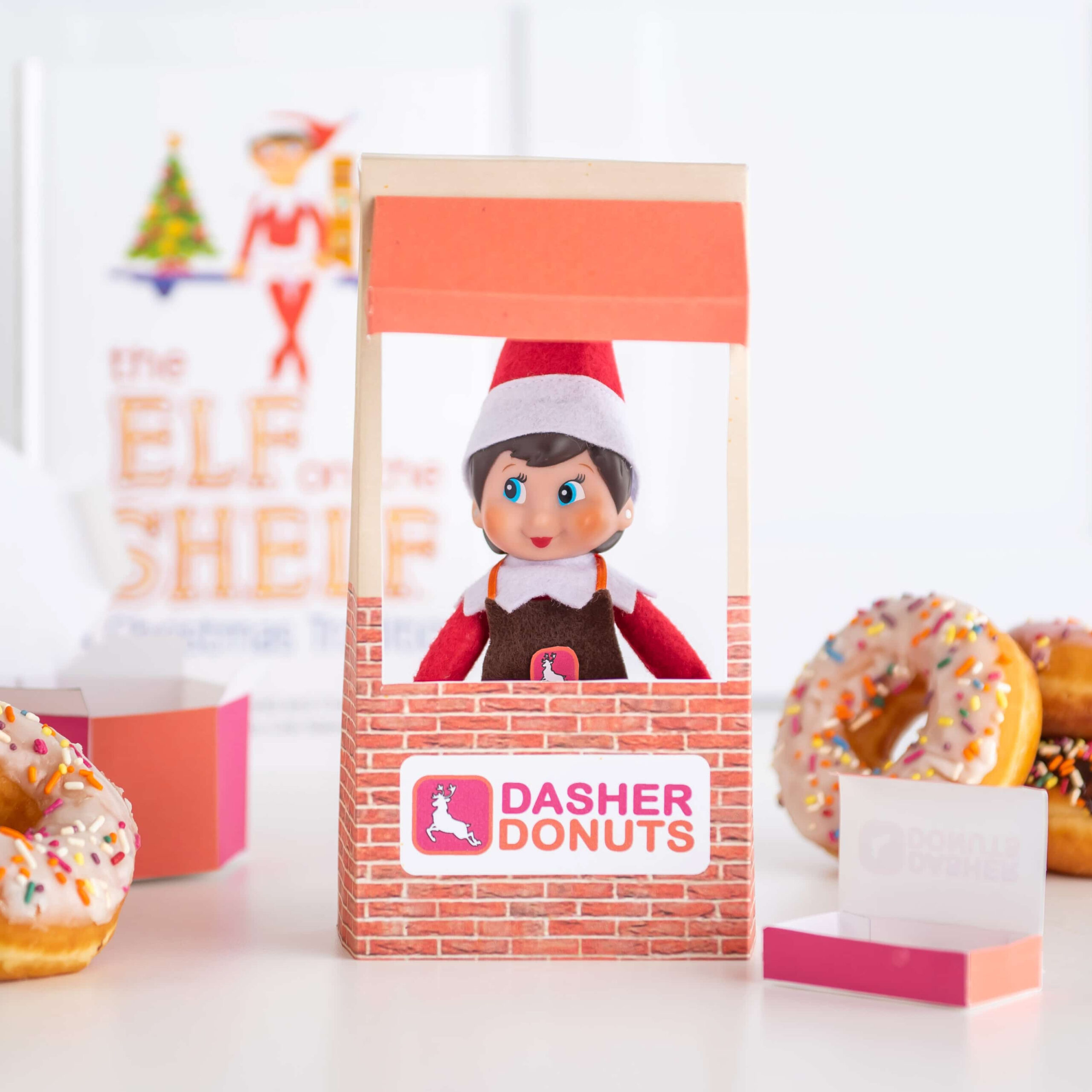 Printable Elf Donut Shop Props - Happiness Is Homemade regarding Elf On The Shelf Donut Box Free Printable