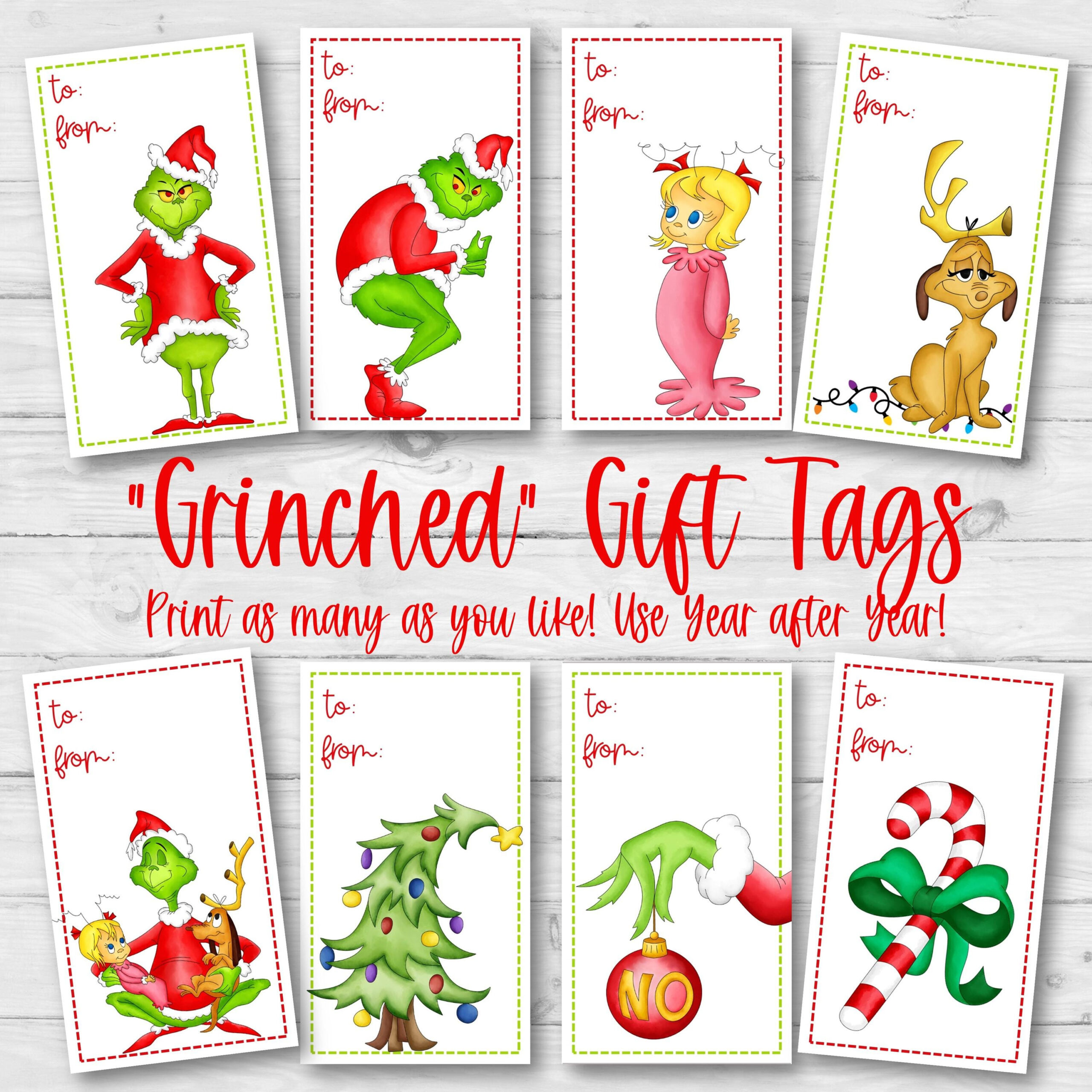 Printable Grinch Gift Tags, Grinch Christmas Gift Tags, 8 Designs with regard to Free Printable Grinch Christmas Gift Tags