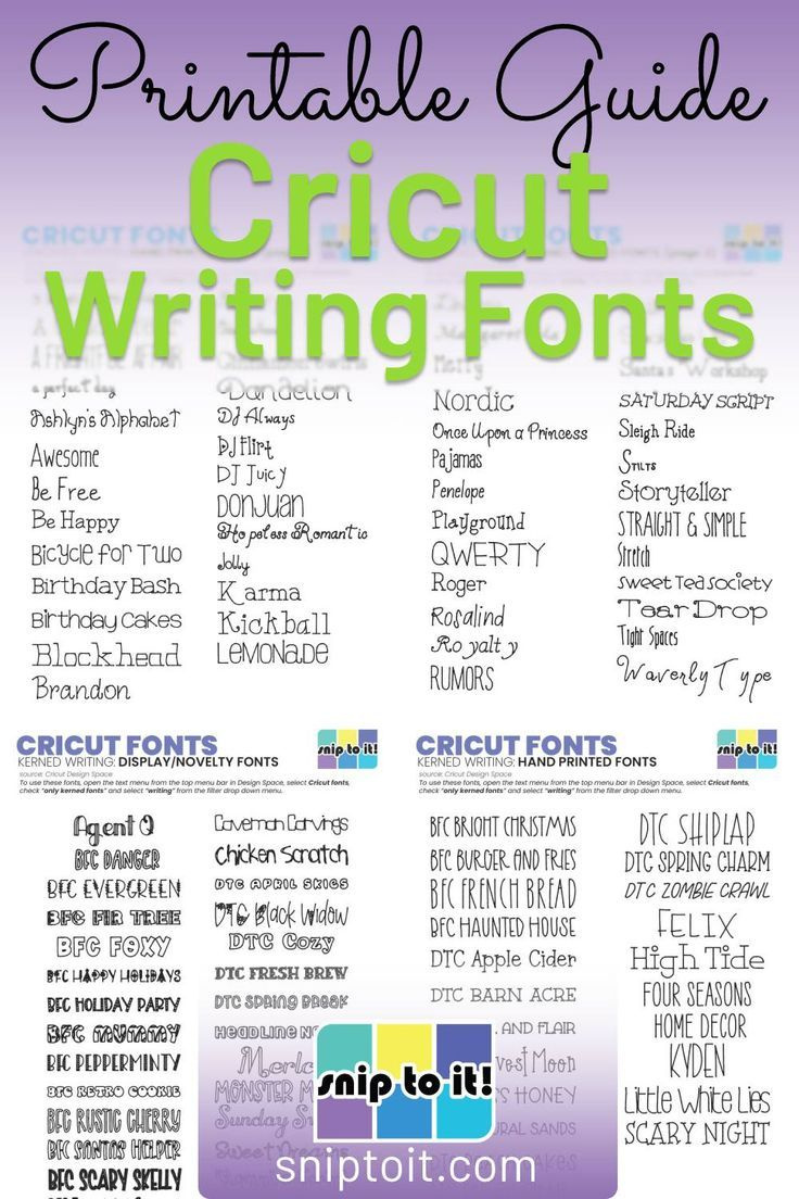 Printable Guide To Cricut Writing Fonts intended for Free Printable Cricut Font Cheat Sheet