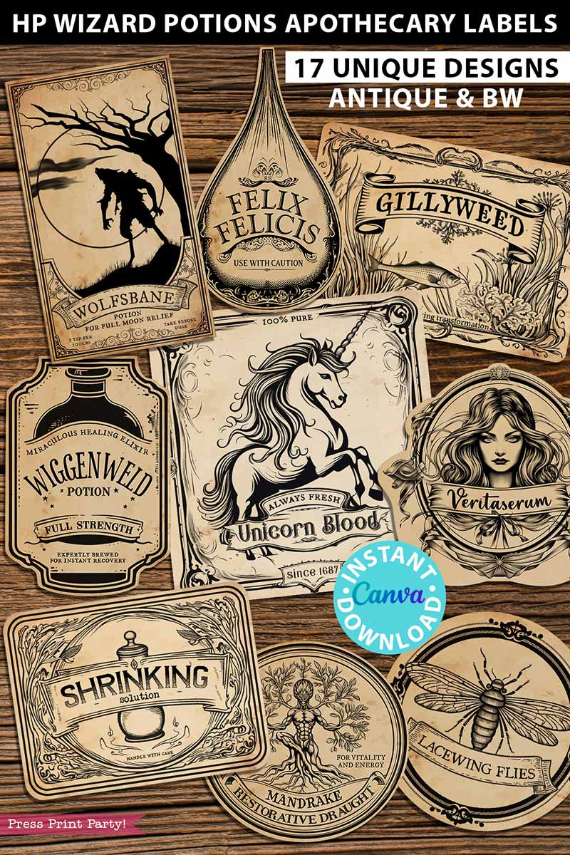 Printable Harry Potter Potion Labels Just Like Hogwarts with regard to Free Printable Harry Potter Potion Labels