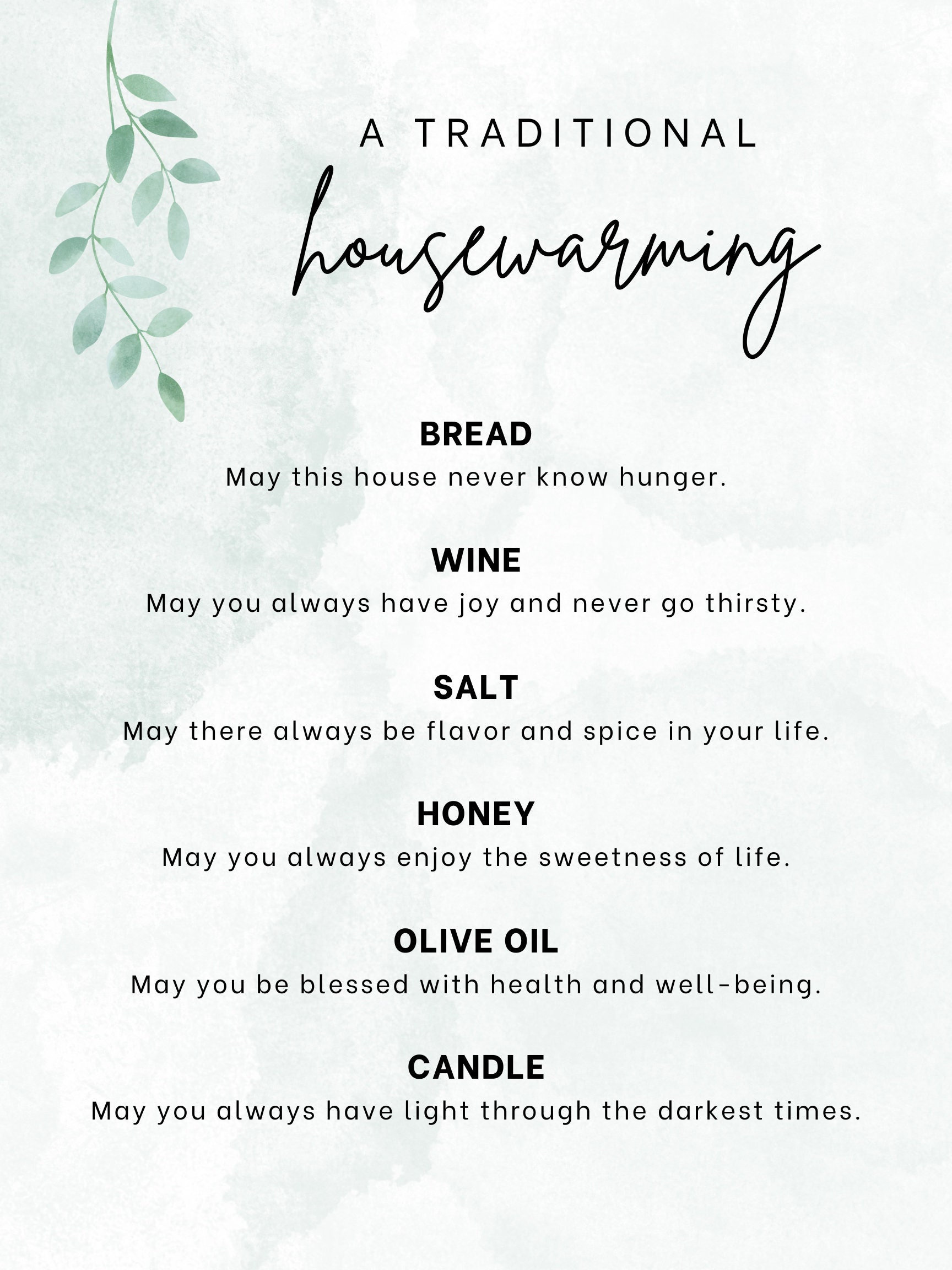 Printable Housewarming Gift Home Blessing Traditional Diy Bread throughout Free Printable Housewarming Poem