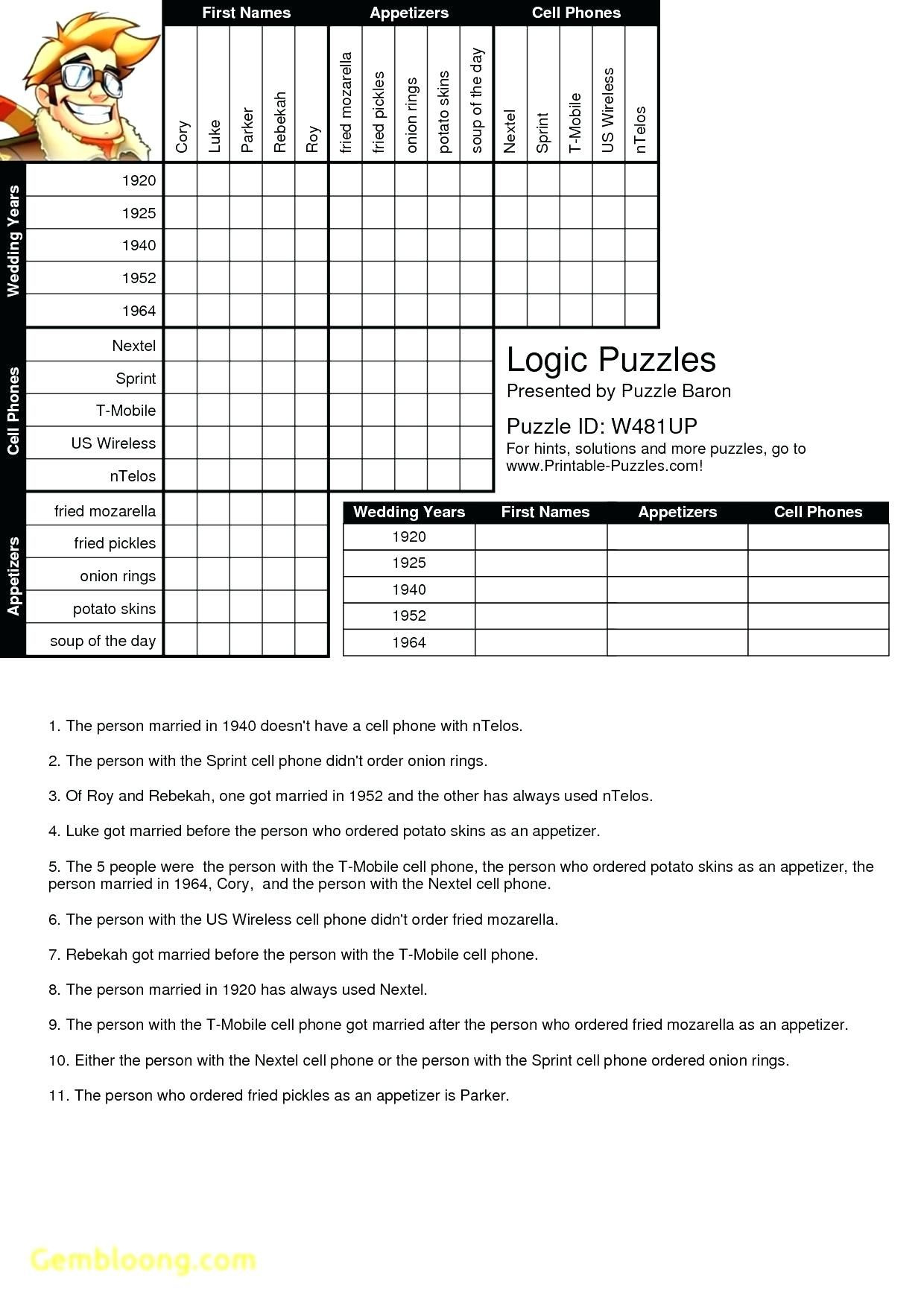 Printable Logic Puzzle Grid Blank - Printable Crossword Puzzles for Free Printable Logic Puzzles With Grids