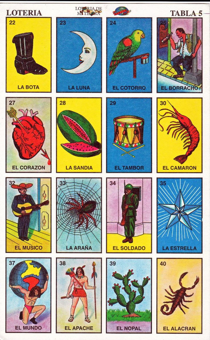 Printable Loteria Cards, The Complete Set Of 10 Tablas, Printable with regard to Free Printable Loteria Mexicana Cartas