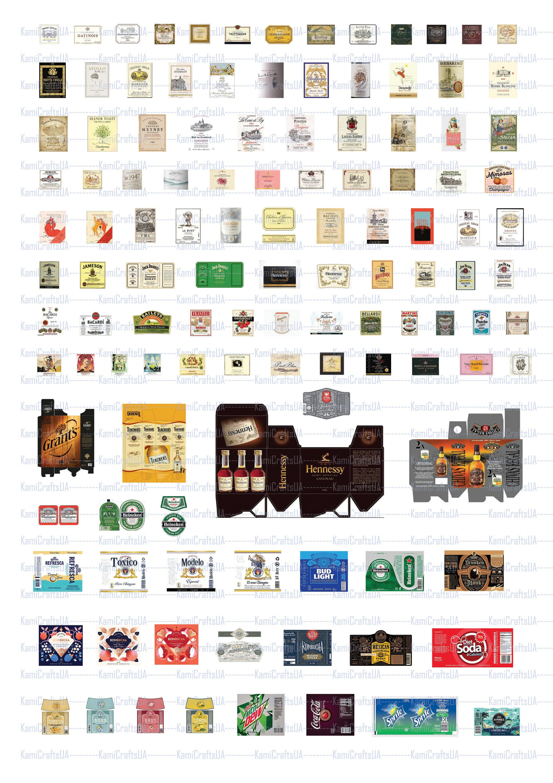 Printable Miniature Packaging Wine, Champagne, Beer Labels For with Free Printable Miniature Labels