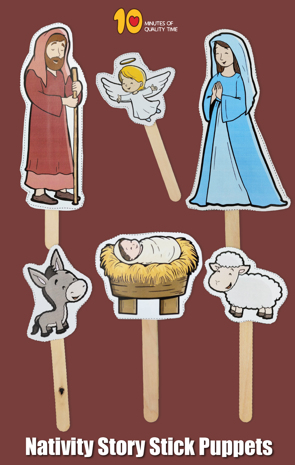 Printable Nativity Stick Puppets – 10 Minutes Of Quality Time intended for Free Printable Bible Stick Puppets