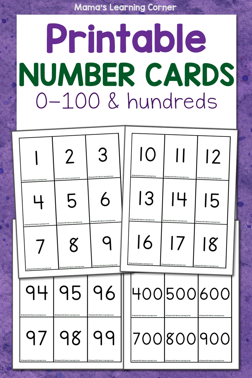 Printable Number Cards - Mamas Learning Corner for Number Cards Printable Free