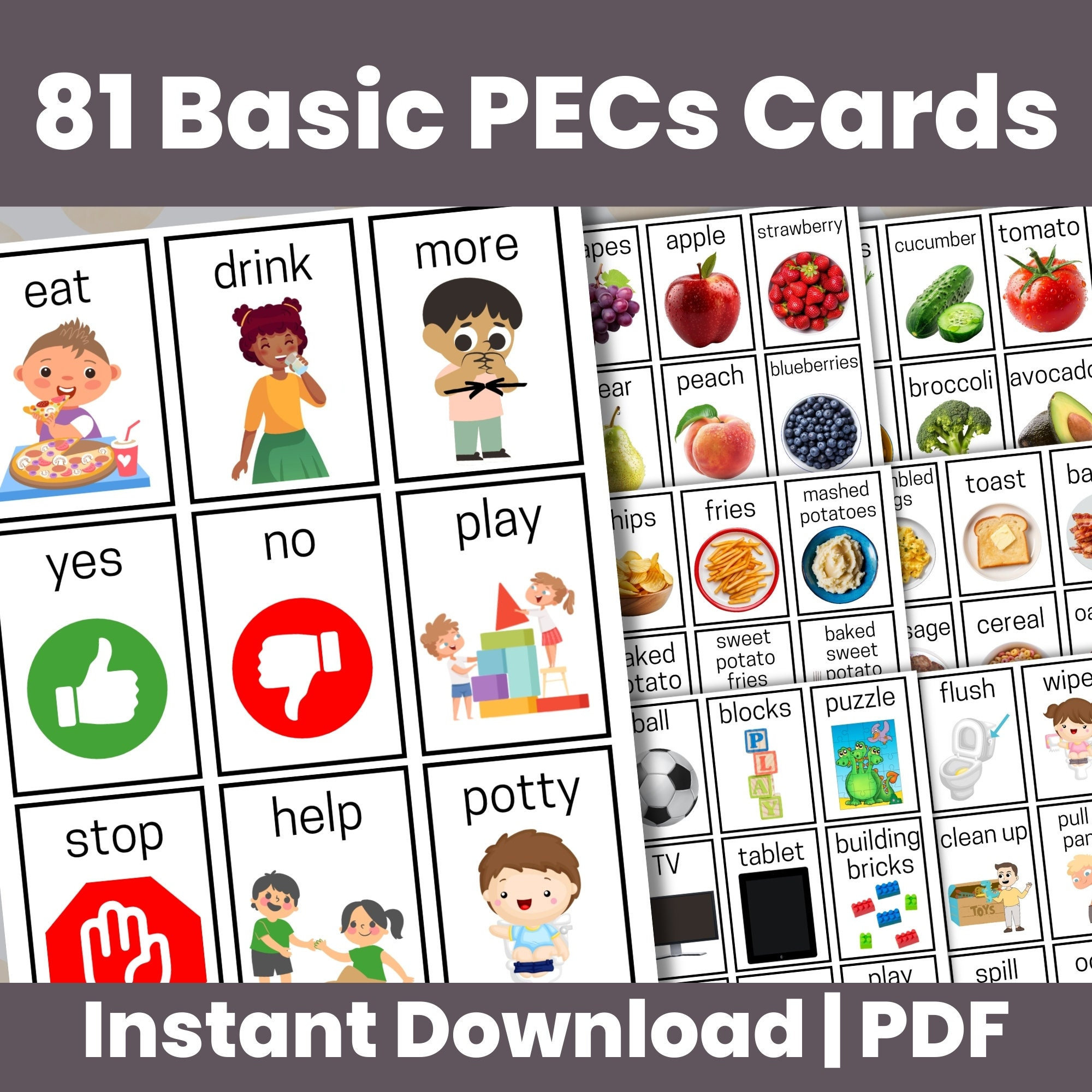 Printable Pecs Communication Cards, Autism Communication regarding Free Printable Pecs Cards For Autism