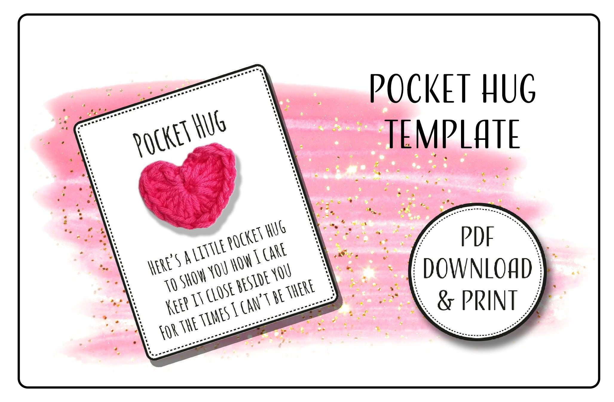 Printable Pocket Hug Crochet Poem Display Card Template Label Tag with regard to Pocket Hug Poem Printable Free