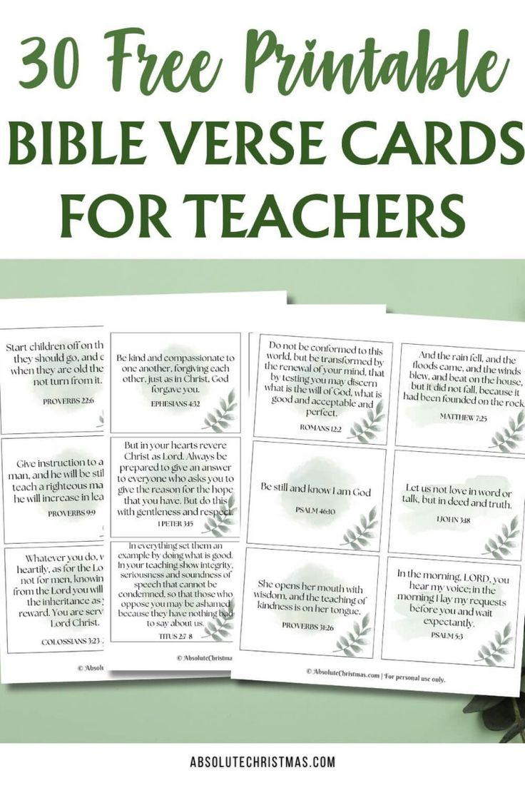 Printable Scripture Cards For Teachers with regard to Free Printable Devotions For Teachers