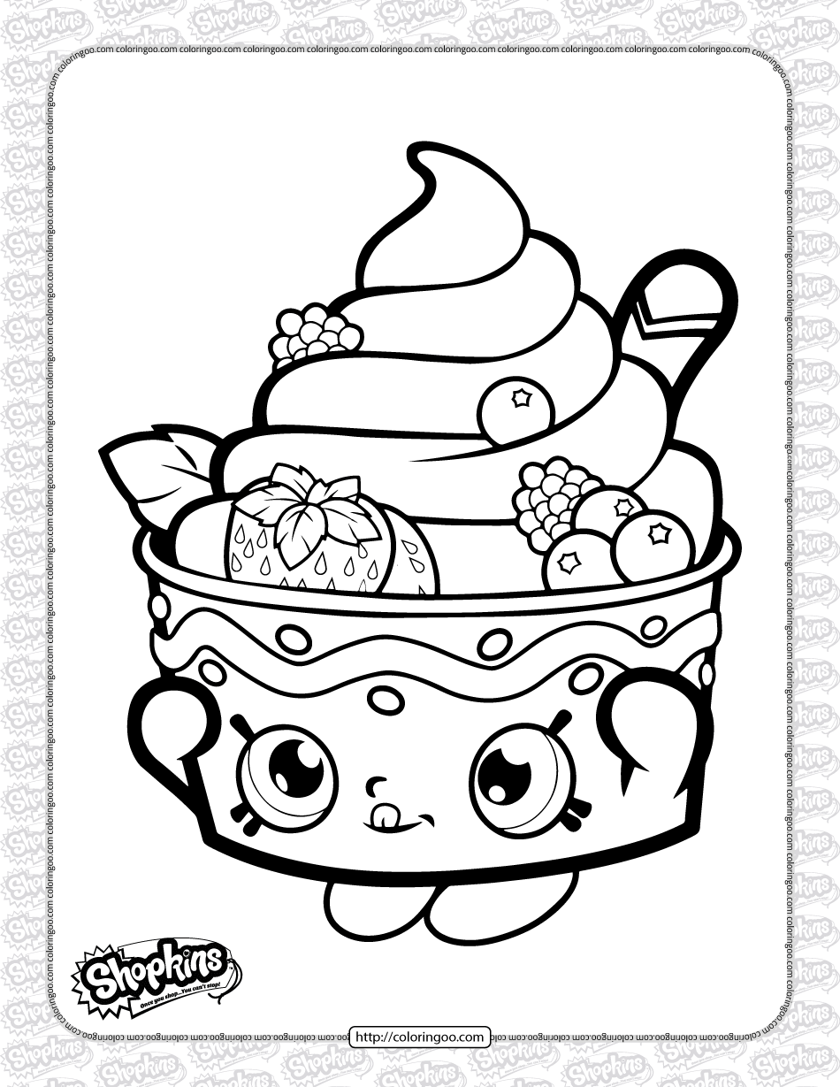 Printable Shopkins Yo-Chi Coloring Page intended for Free Printable Coloring Pages Shopkins