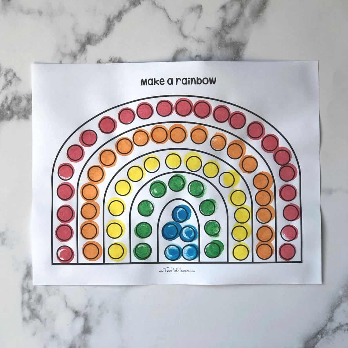 Rainbow Dot Marker Printable {Totally Free Instant Download} pertaining to Free Printable Rainbow Dot Marker Printable