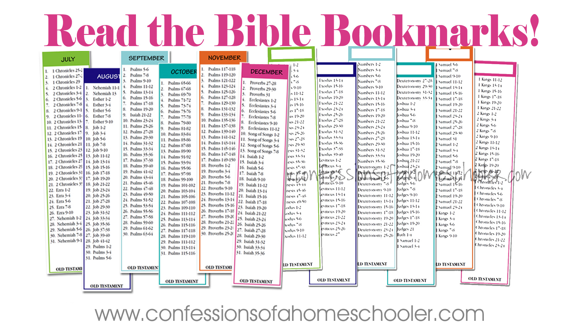 Read The Bible In Two Years Bookmarks - Confessions Of A Homeschooler pertaining to Free Bible Reading Plans Printable