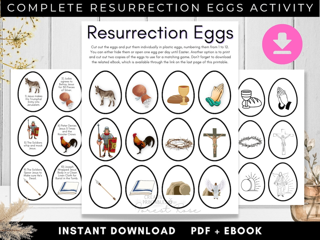 Resurrection Eggs Printable, Easter Bible Games, Easter Printable with Resurrection Eggs Printable Free