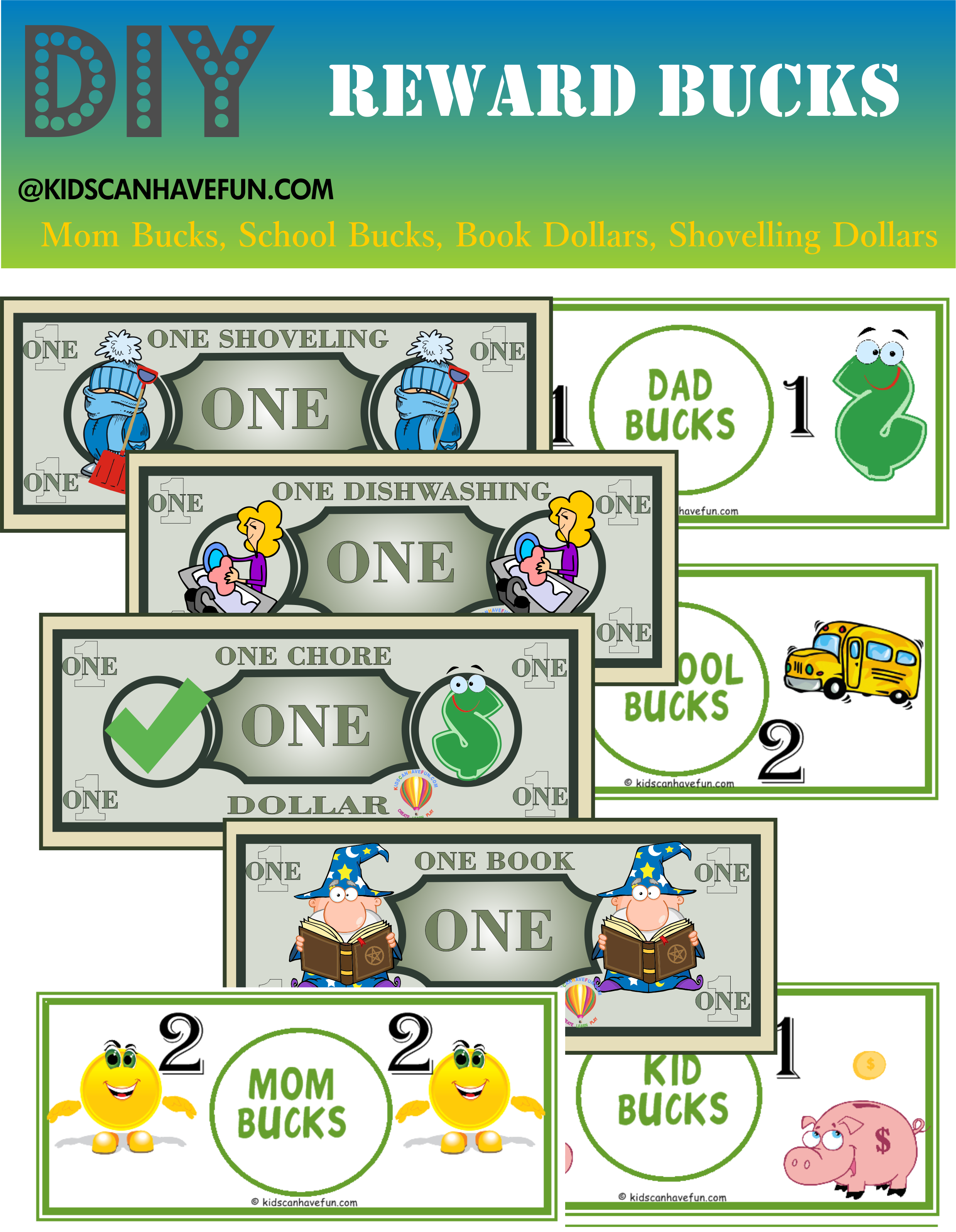 Reward Bucks within Free Printable Chore Bucks