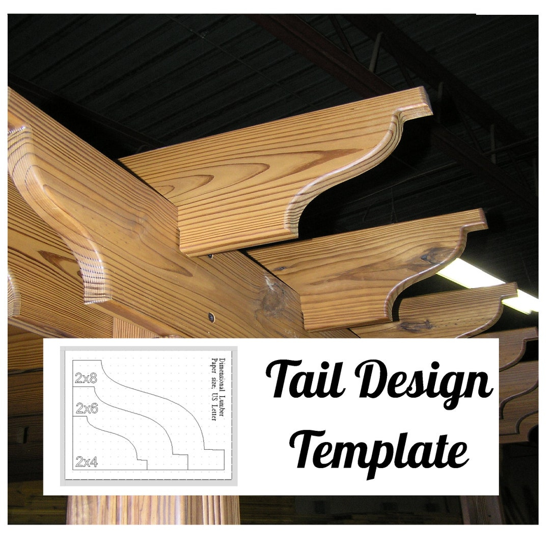 Roma Pergola Tail Design Template - Etsy Israel in 2x6 Printable Free Printable Pergola End Templates