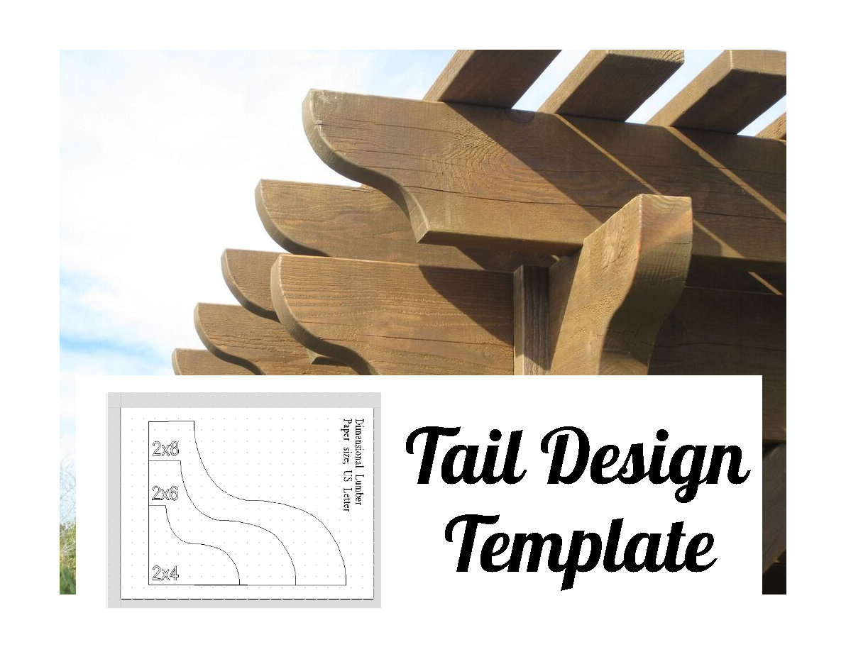 Roosevelt Pergola Tail Design Template - Etsy Australia for 2x6 Printable Free Printable Pergola End Templates