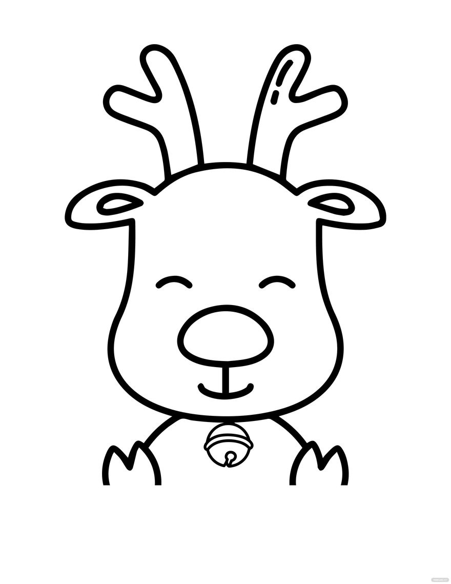 Rudolph Coloring Page In Illustrator, Pdf, Svg, Jpg, Eps, Png throughout Rudolph Coloring Pages Free Printable